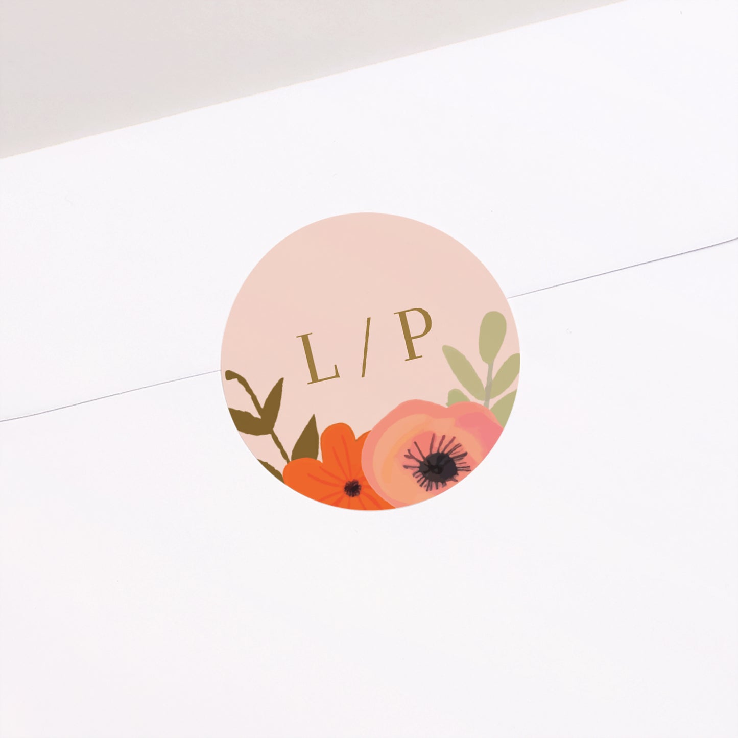 Sticker Mariage Rond Farandole de fleurs photo N° 1