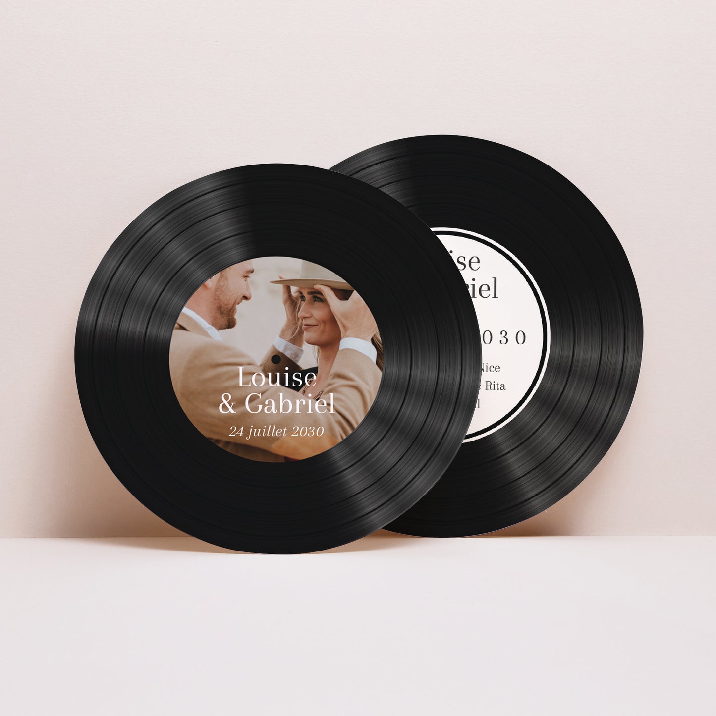 Faire-part Mariage Pochette disque Feuillage doré photo N° 4