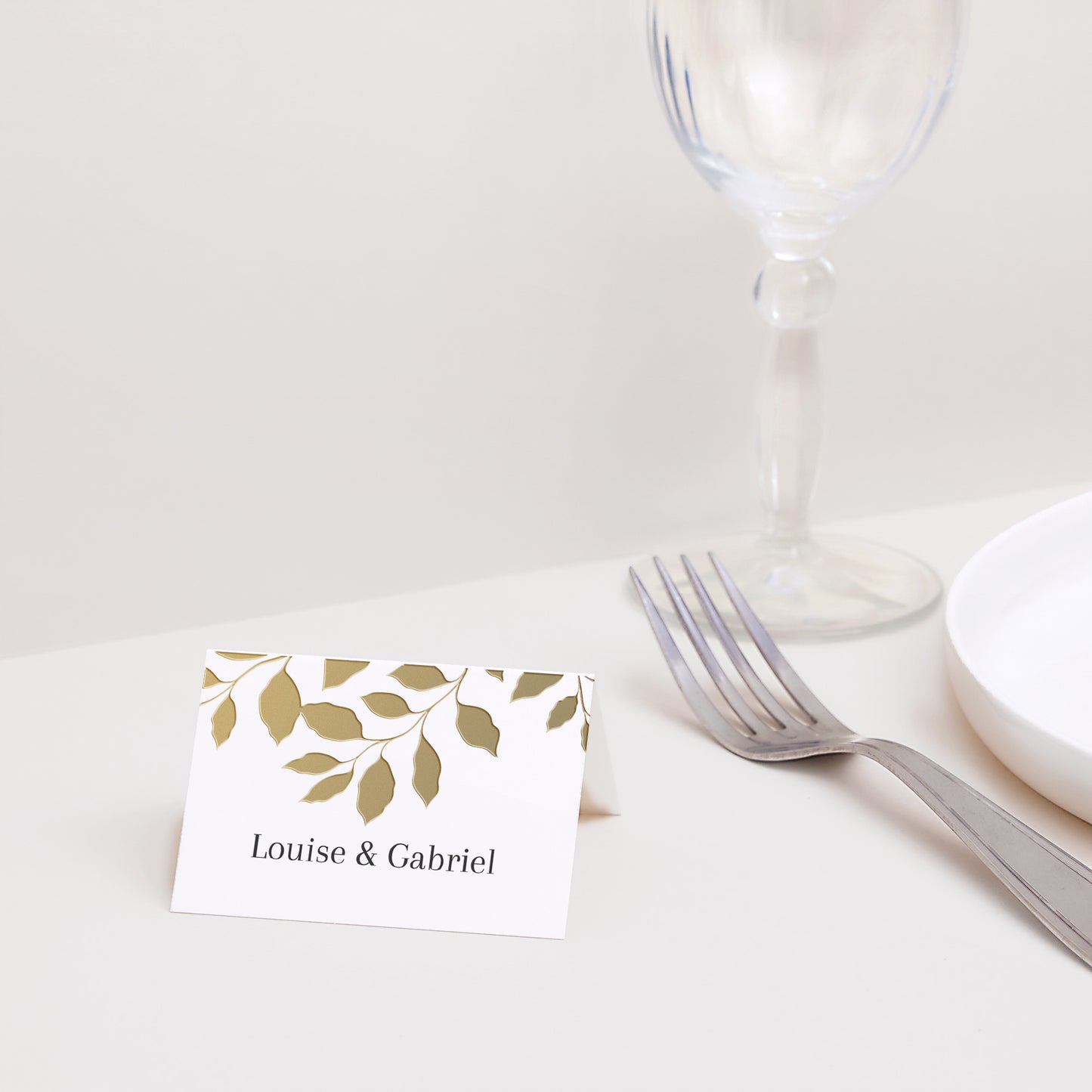 Marque-place Mariage 2 volets Feuillage doré photo N° 2