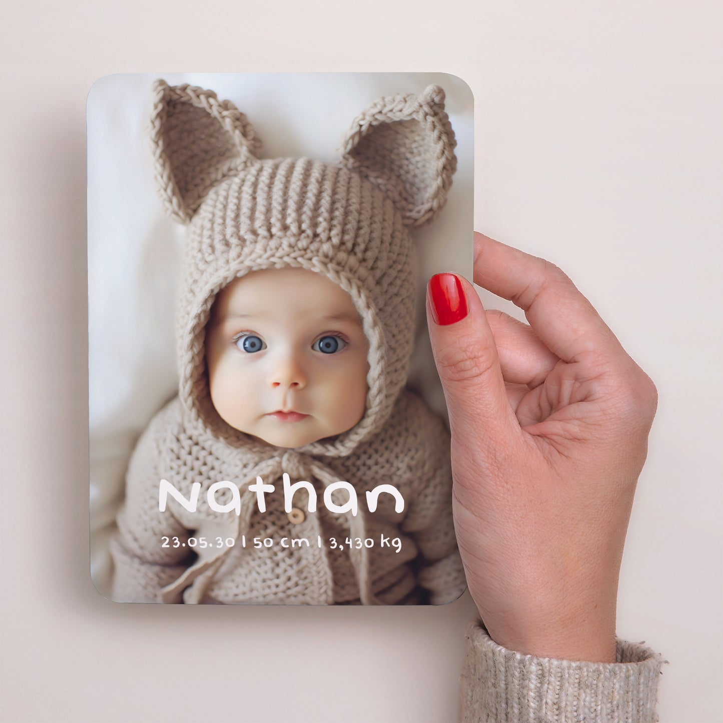 Faire-part Naissance Portrait, bords arrondis Hello photo N° 2