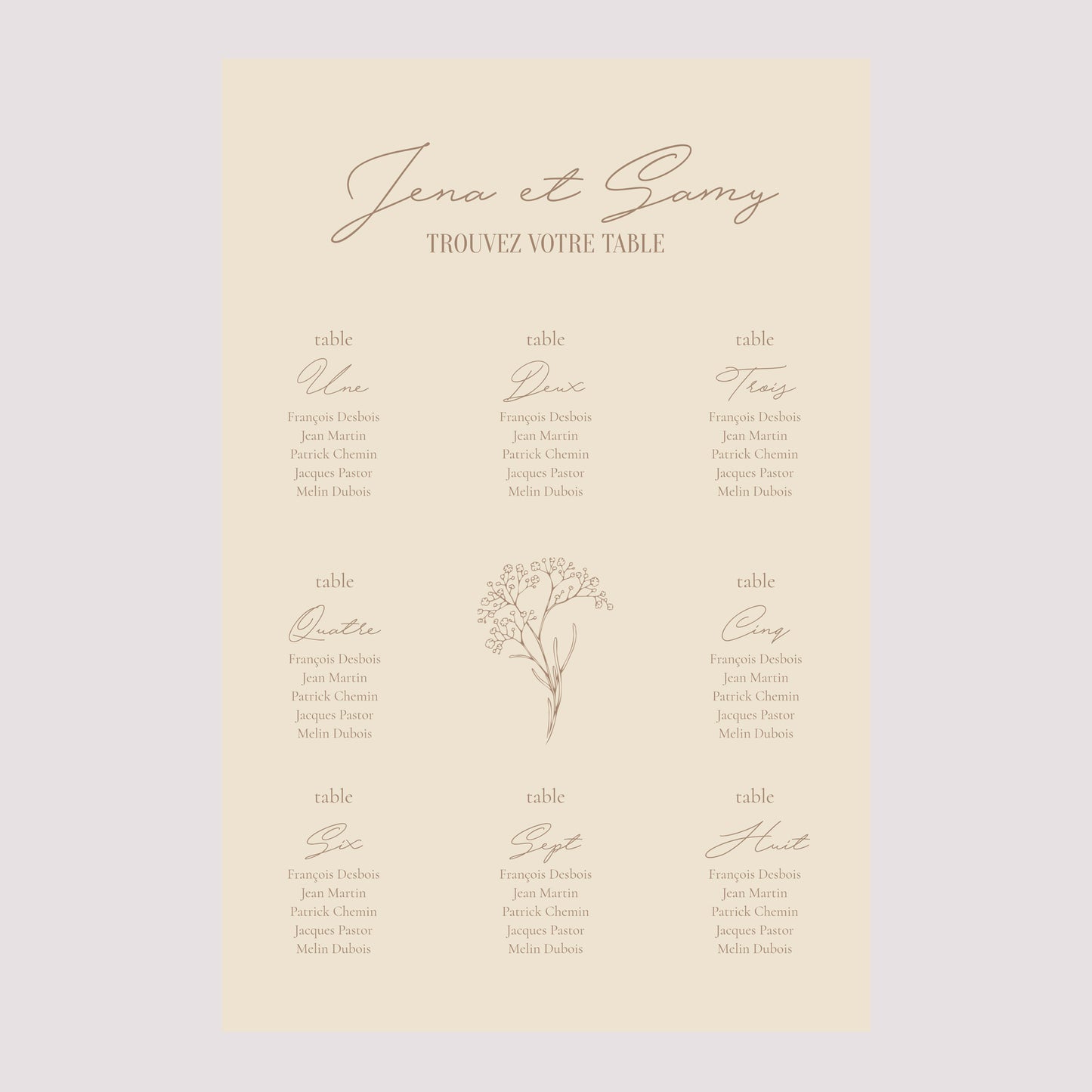Plan de table Mariage Portrait Brin bohème photo N° 2