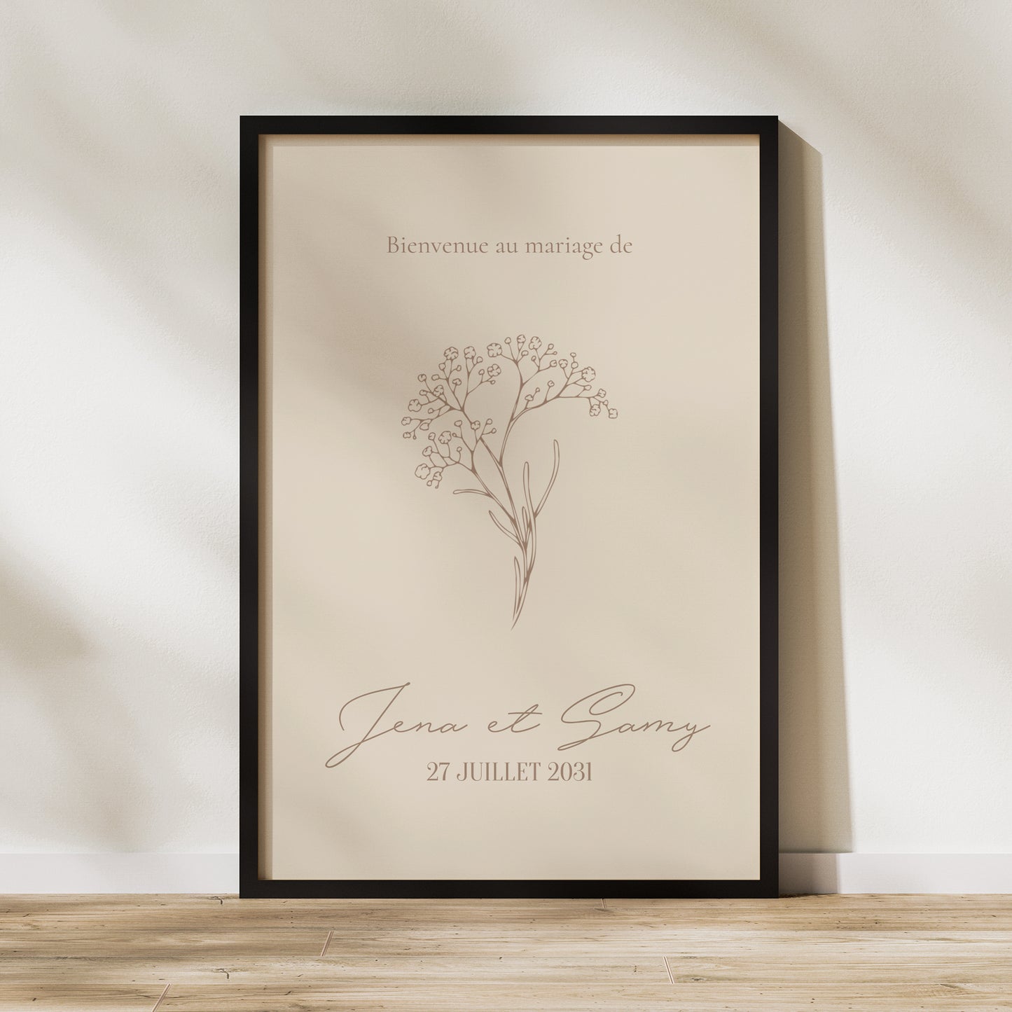 Panneau bienvenue Mariage Portrait 60 x 90 cm Brin bohème photo N° 1