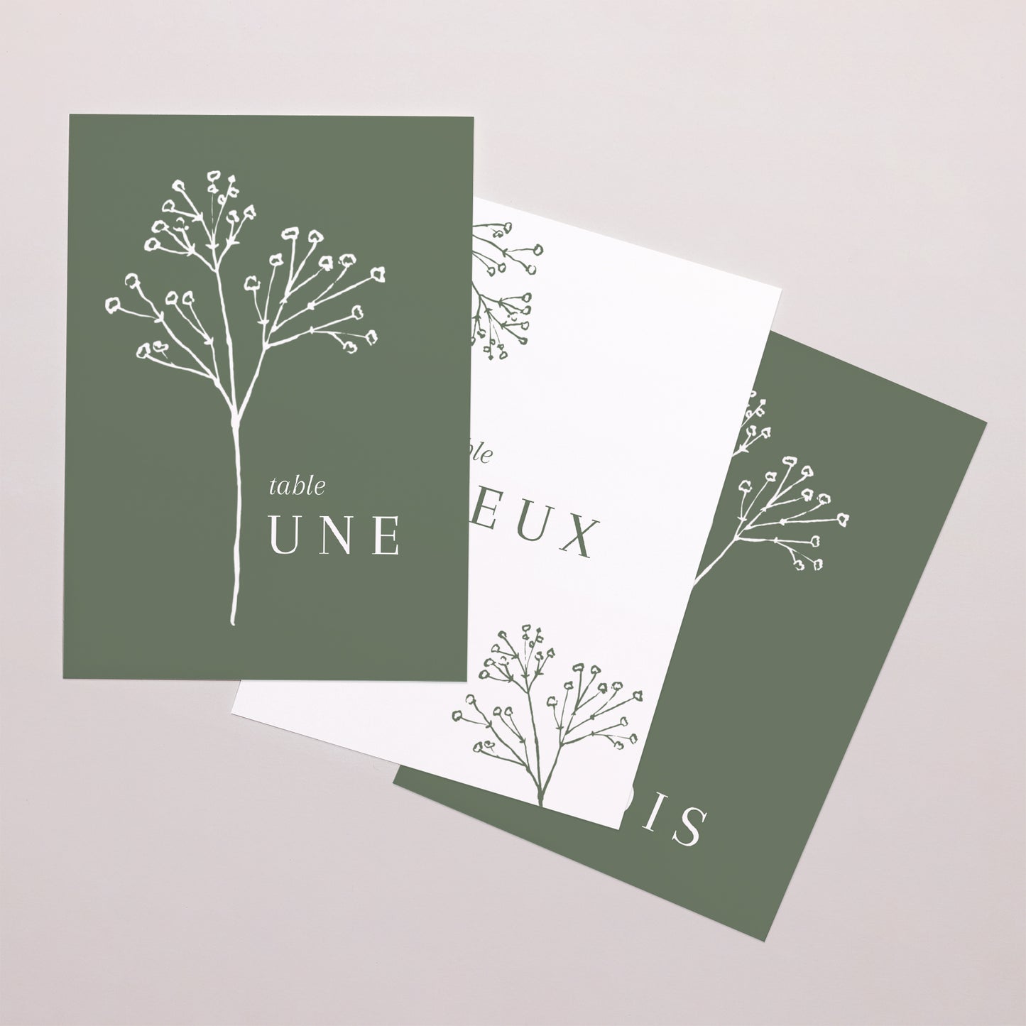 Marque table Mariage Rectangle Gypsophile silouhette photo N° 1