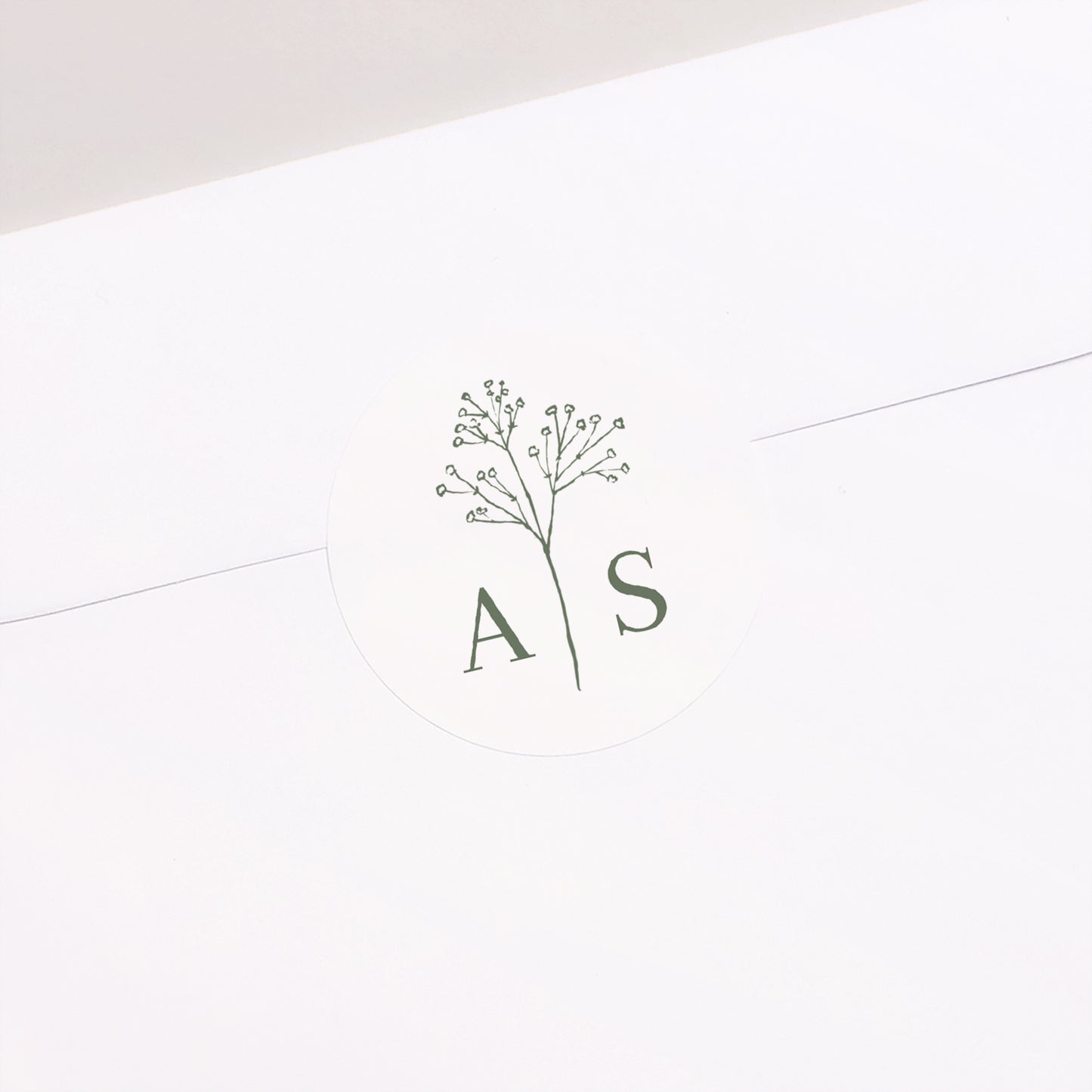 Sticker Mariage Rond Gypsophile silouhette photo N° 1