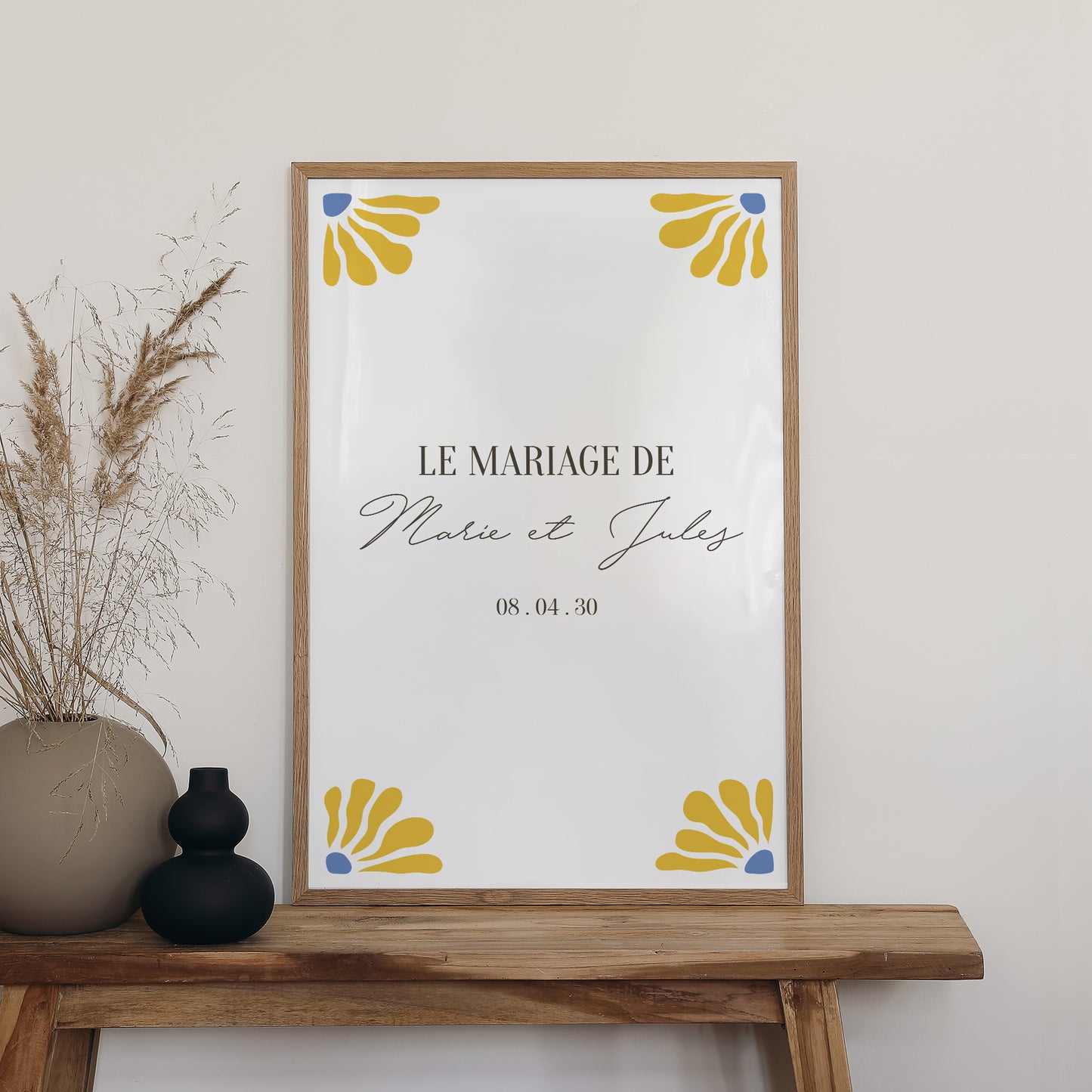 Panneau bienvenue Mariage Portrait 60 x 90 cm Flowers by Matisse photo N° 2