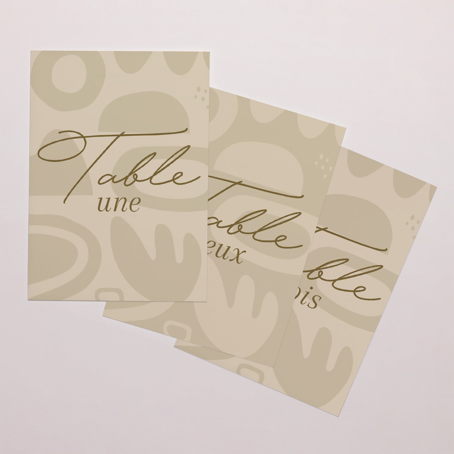 Marque table Mariage Rectangle Camaieu abstrait photo N° 1