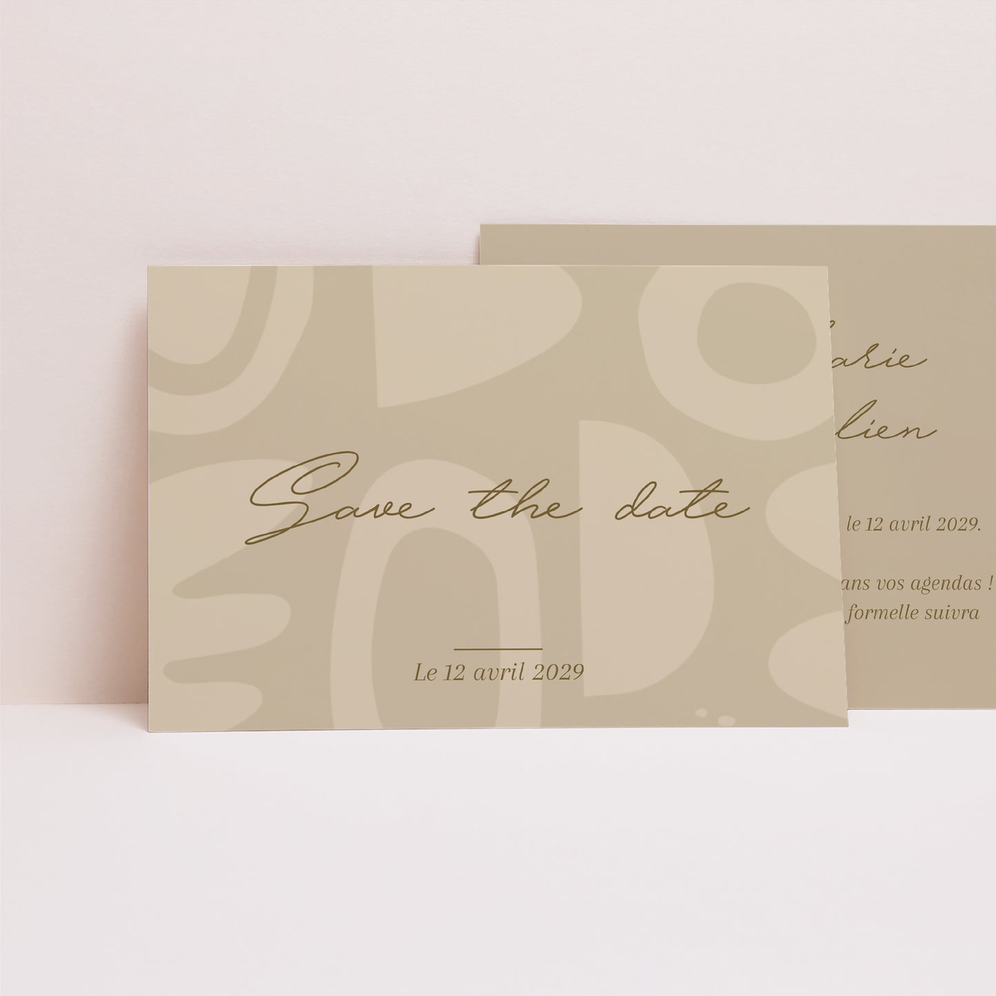 Save the date Mariage Paysage Camaieu abstrait photo N° 1