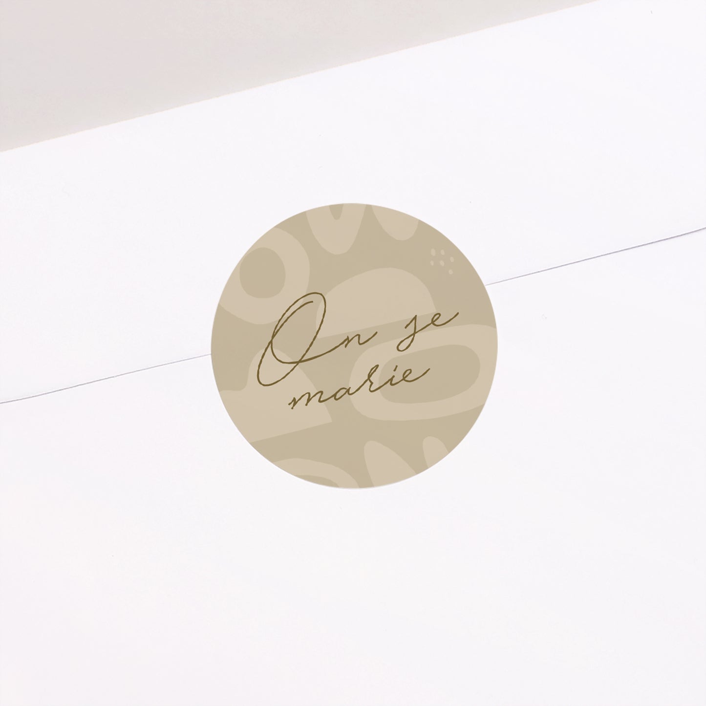 Sticker Mariage Rond Camaieu abstrait photo N° 1