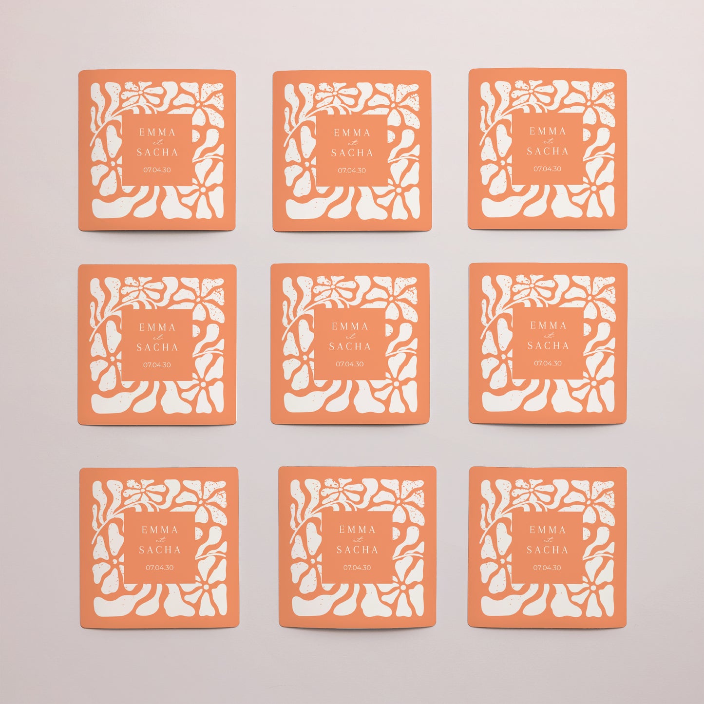 Save the date Mariage Lot de 9, magnétique Composition à la Matisse photo N° 3