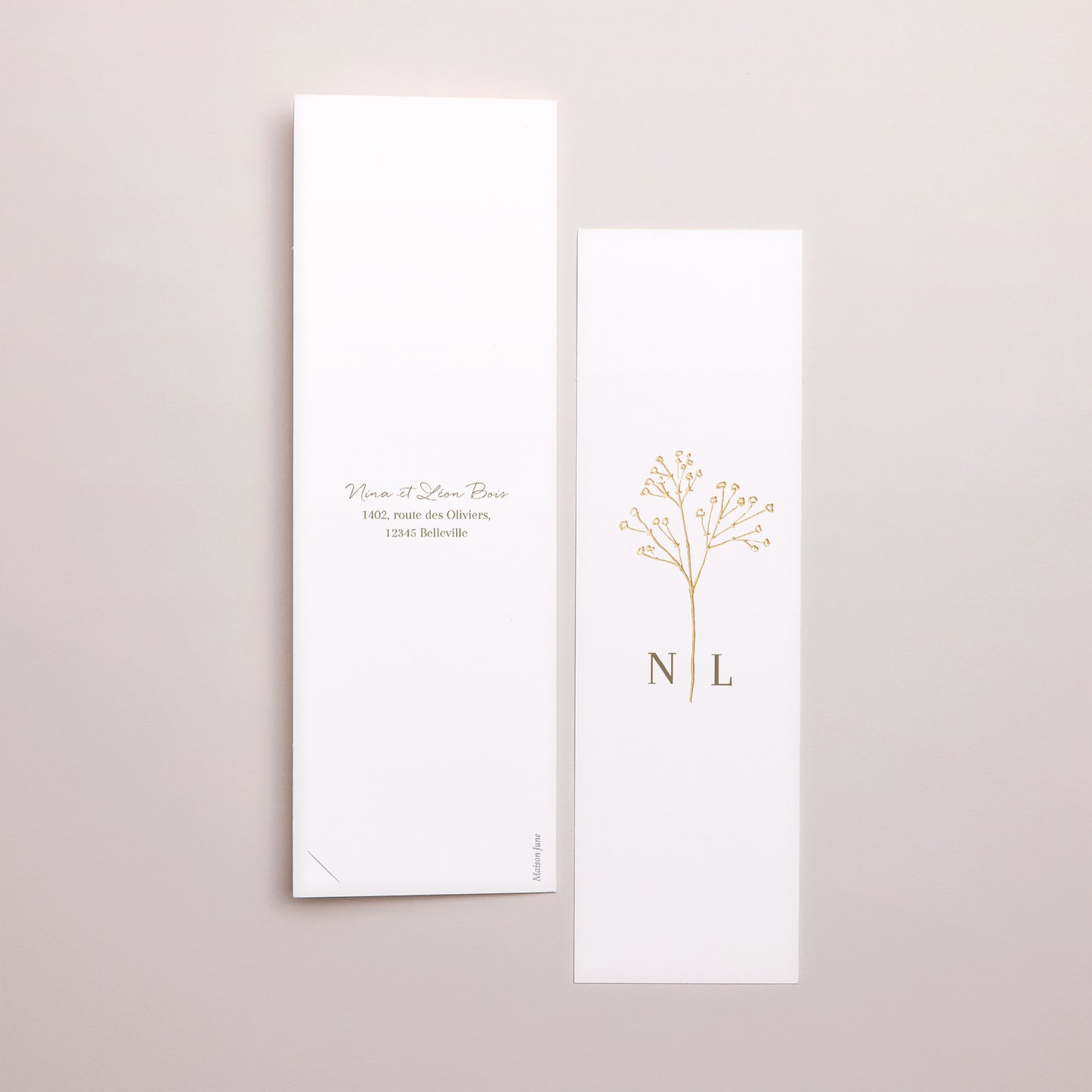 Remerciements Mariage Marque-page photo Gypsophile élégant photo N° 3