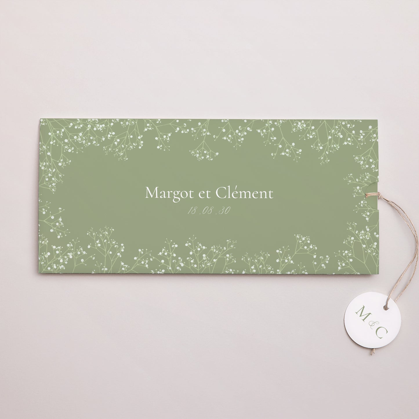 Faire-part Mariage Pochette 2 cartes, étiquette C'est l'été ! photo N° 1
