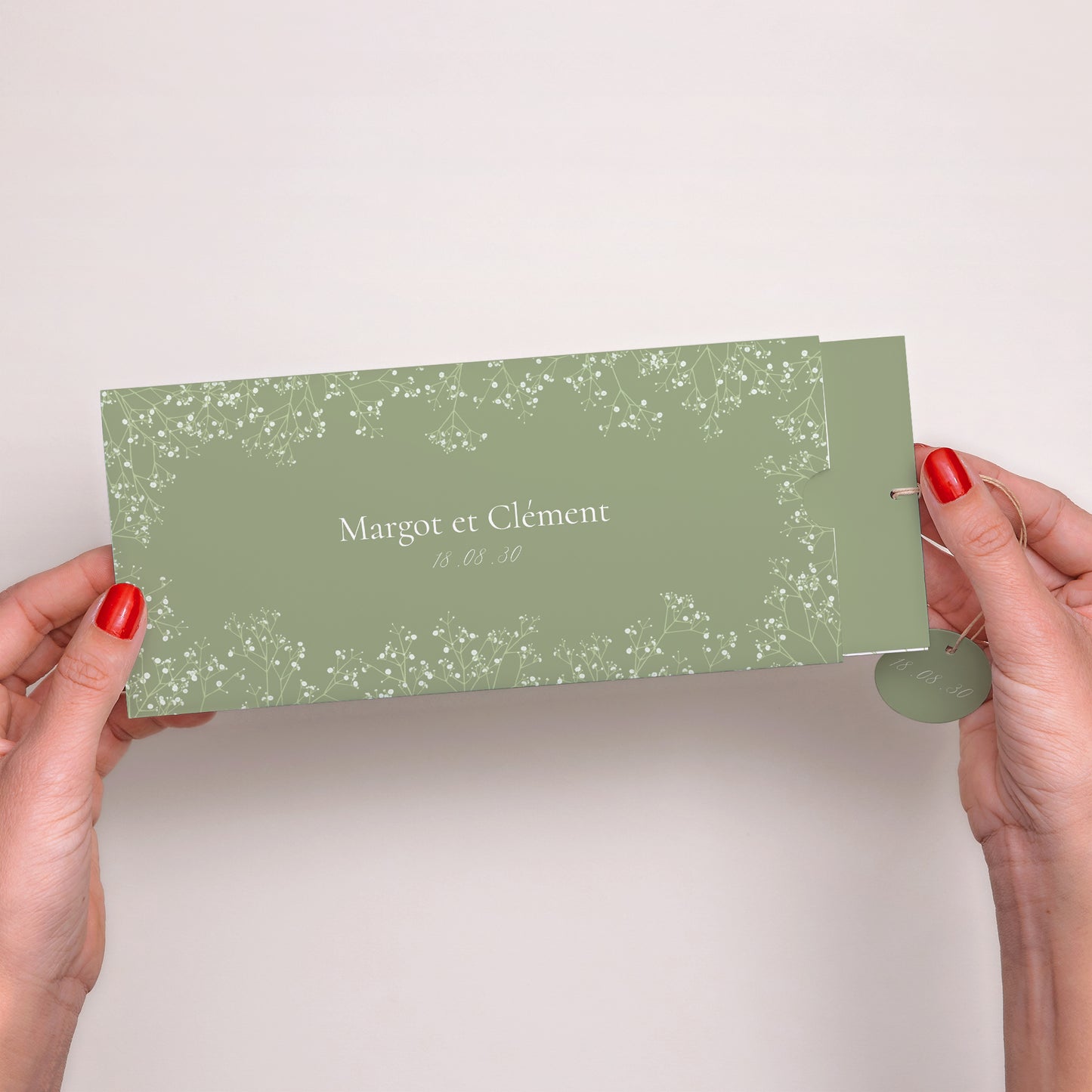 Faire-part Mariage Pochette 2 cartes, étiquette C'est l'été ! photo N° 2