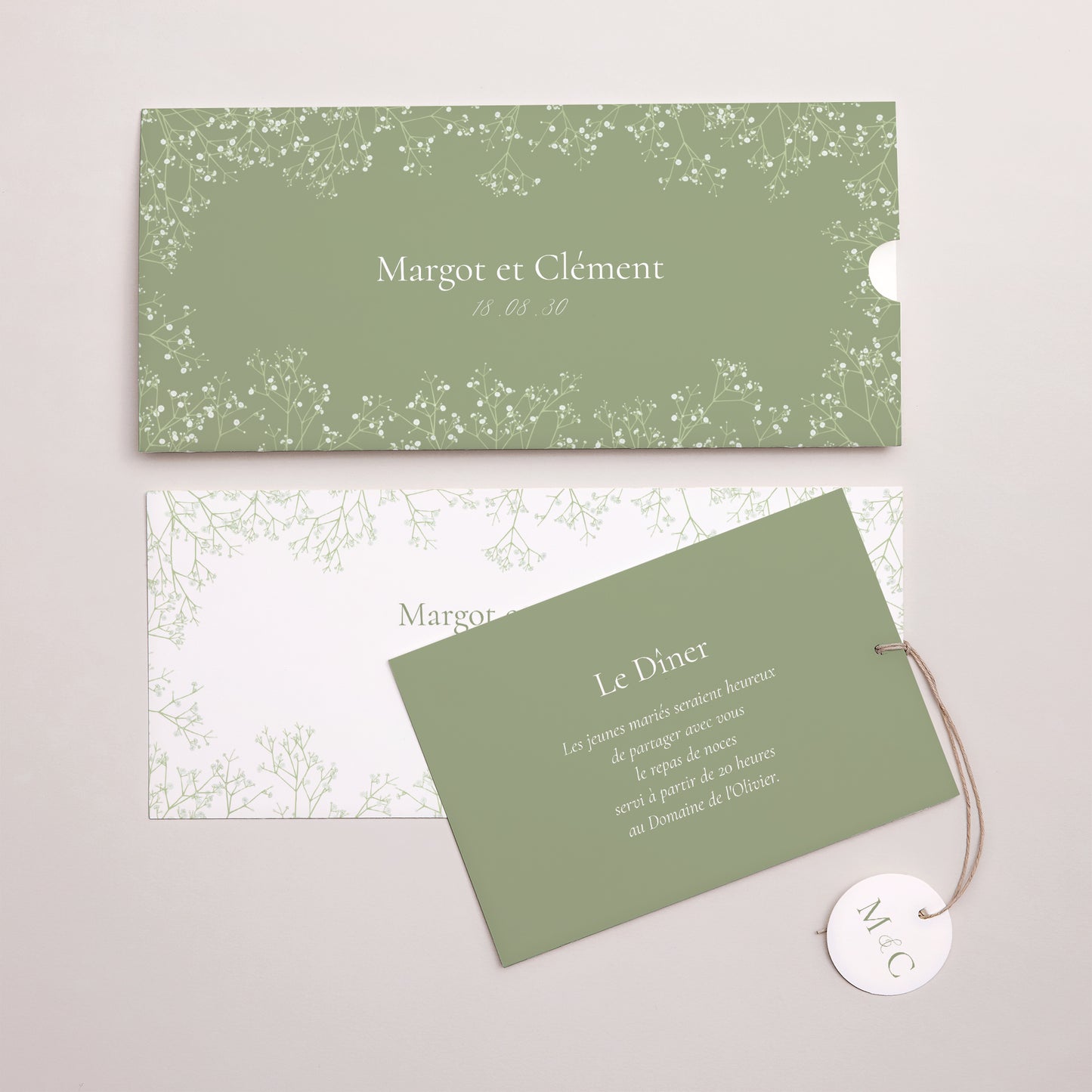 Faire-part Mariage Pochette 2 cartes, étiquette C'est l'été ! photo N° 3