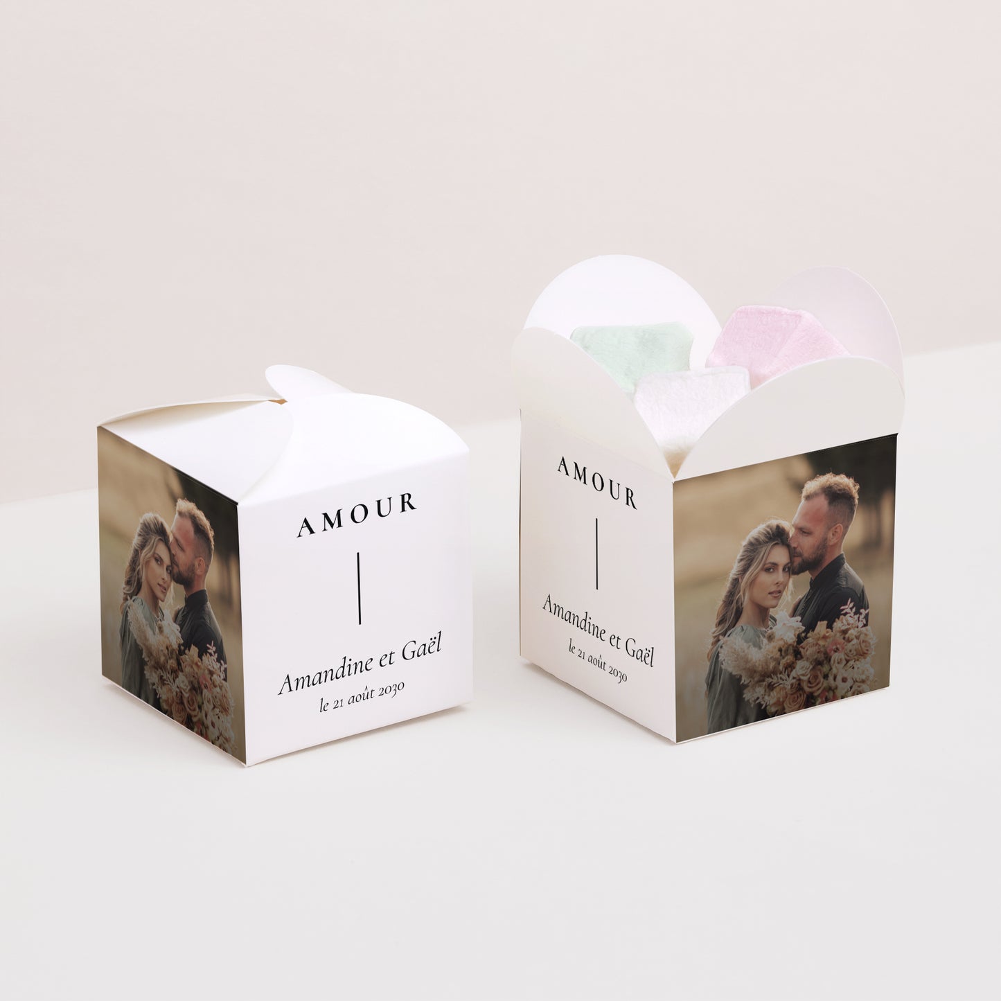 Boîte à dragées Mariage Ouverture papillon TYPO photo N° 2