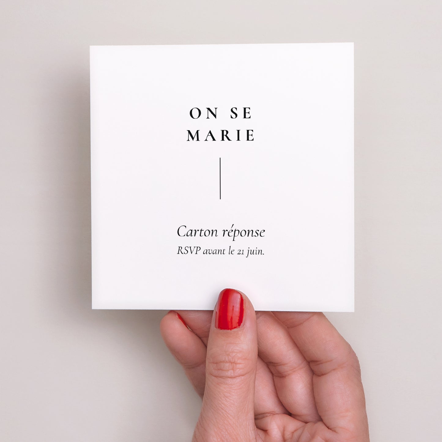 Carton réponse Mariage Carré TYPO photo N° 2