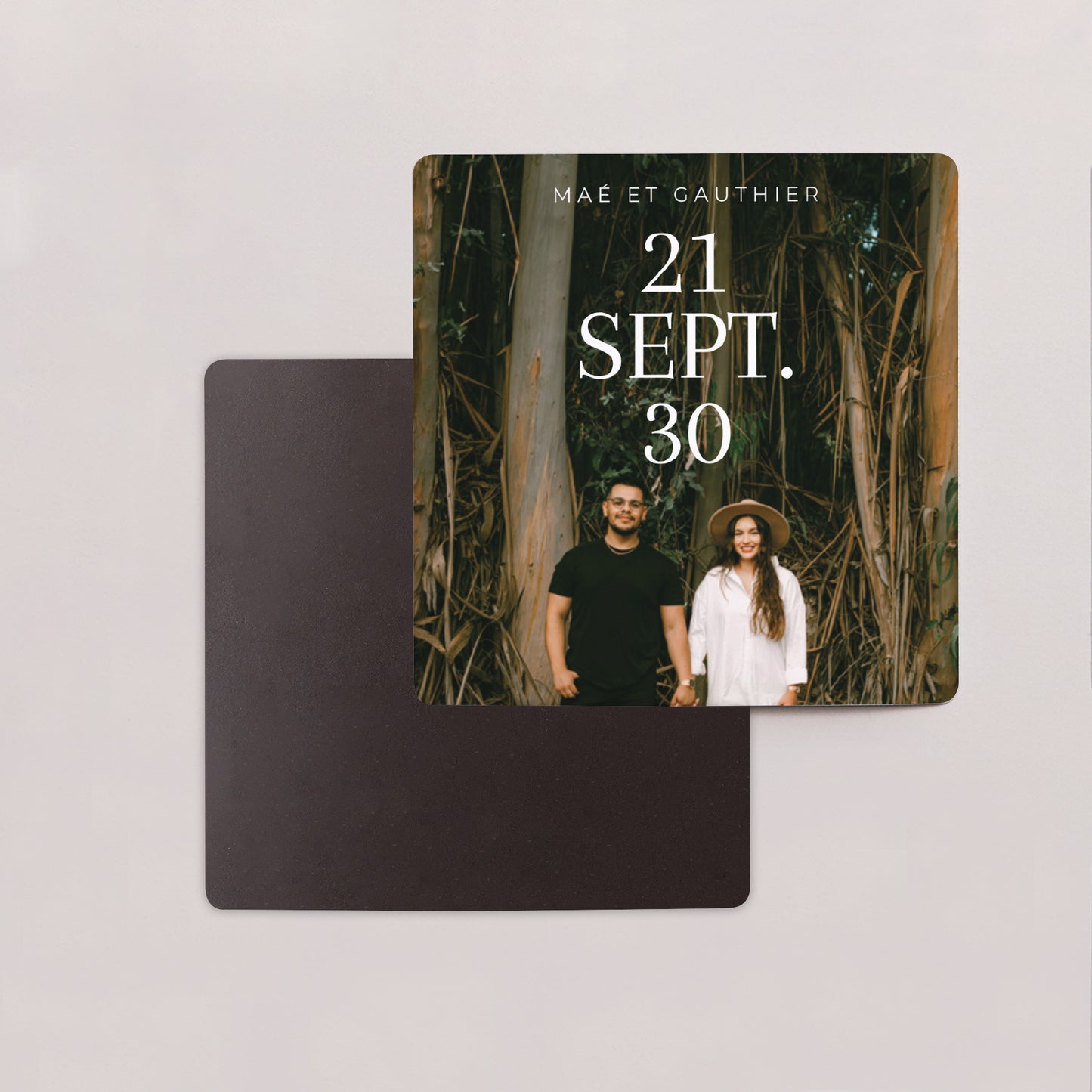 Save the date Mariage Lot de 9, magnétique Typo date photo N° 2