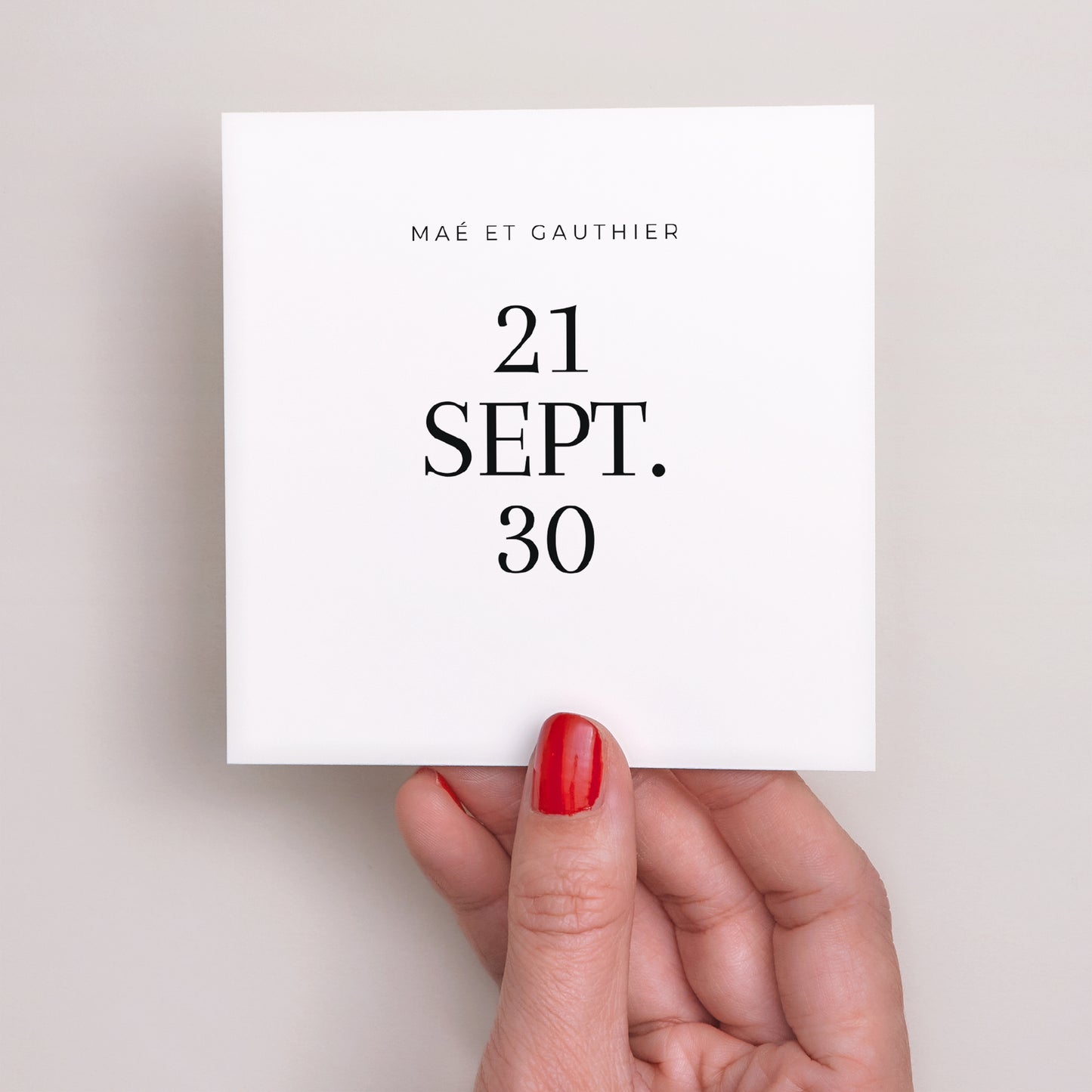 Carton réponse Mariage Carré Typo Date photo N° 3