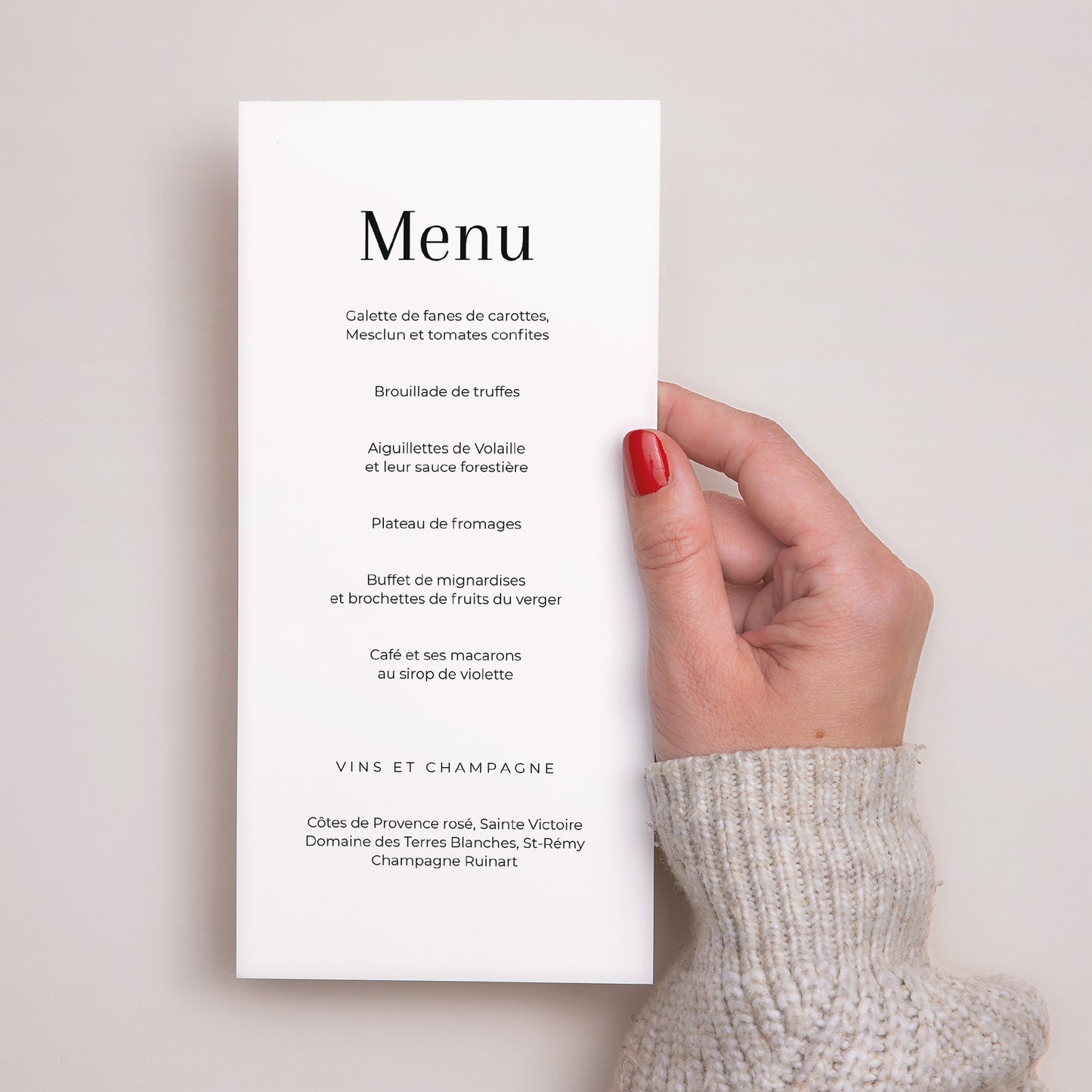 Menu Mariage Panoramique portrait Typo Date photo N° 3