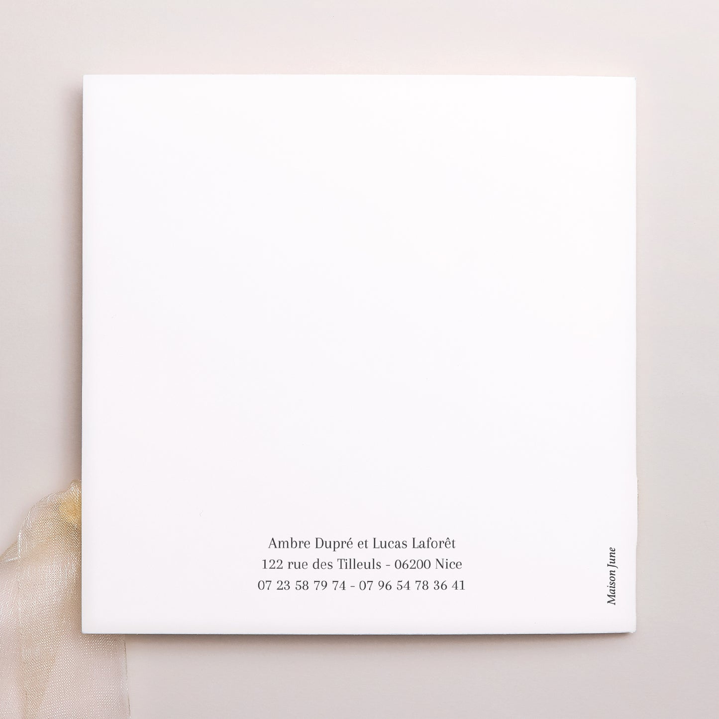 Faire-part Mariage Pochette carrée, 3 cartes, étiquette Ti amo photo N° 4