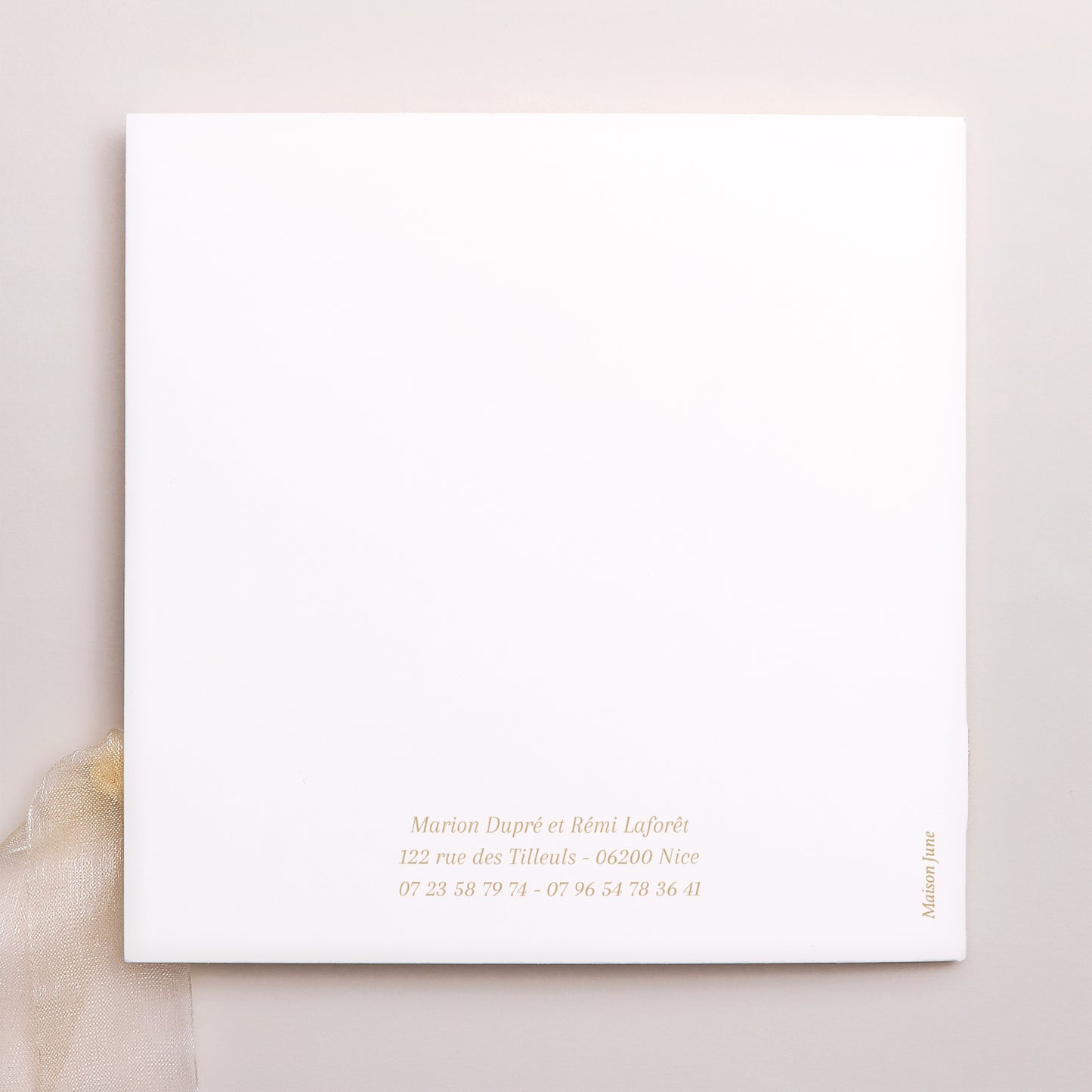 Faire-part Mariage Pochette carrée, 3 cartes, étiquette Un grand oui photo N° 4