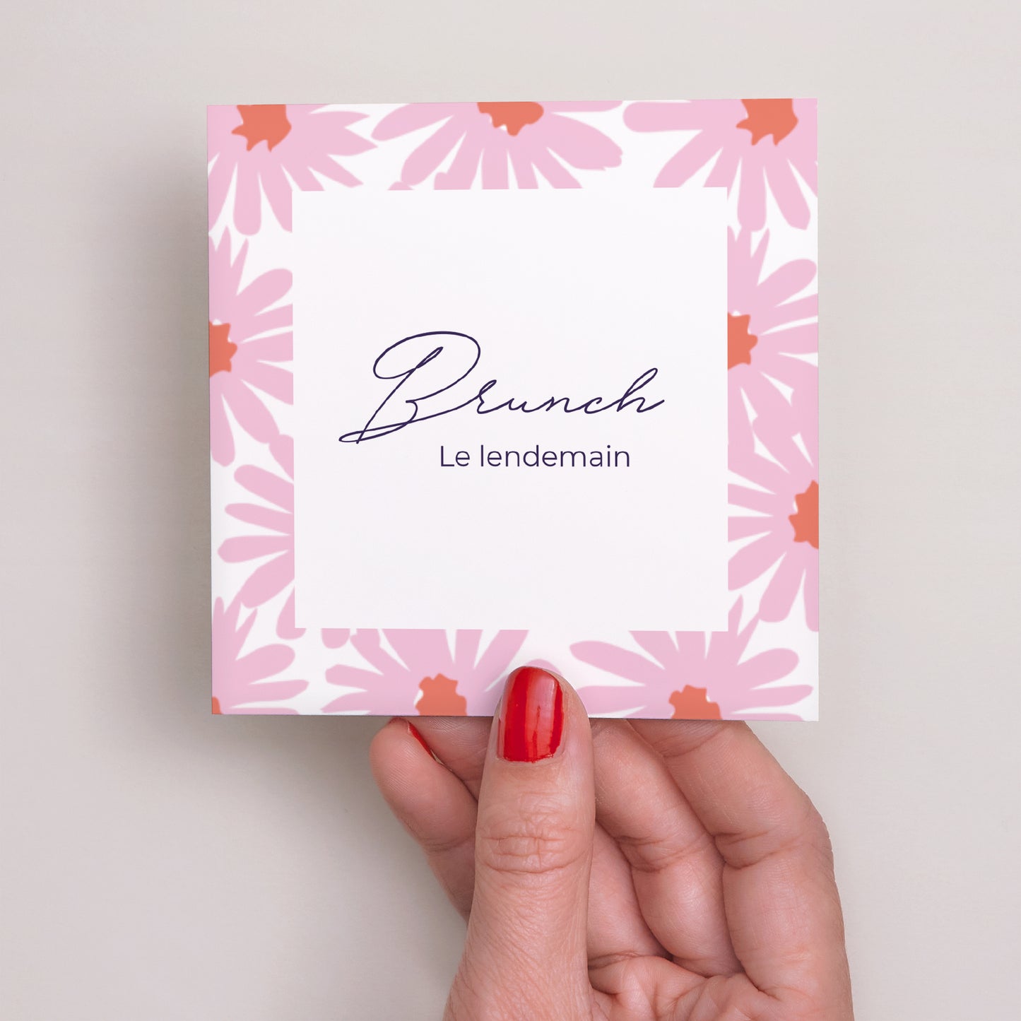 Invitations Mariage Carré Fleurs pop III photo N° 2