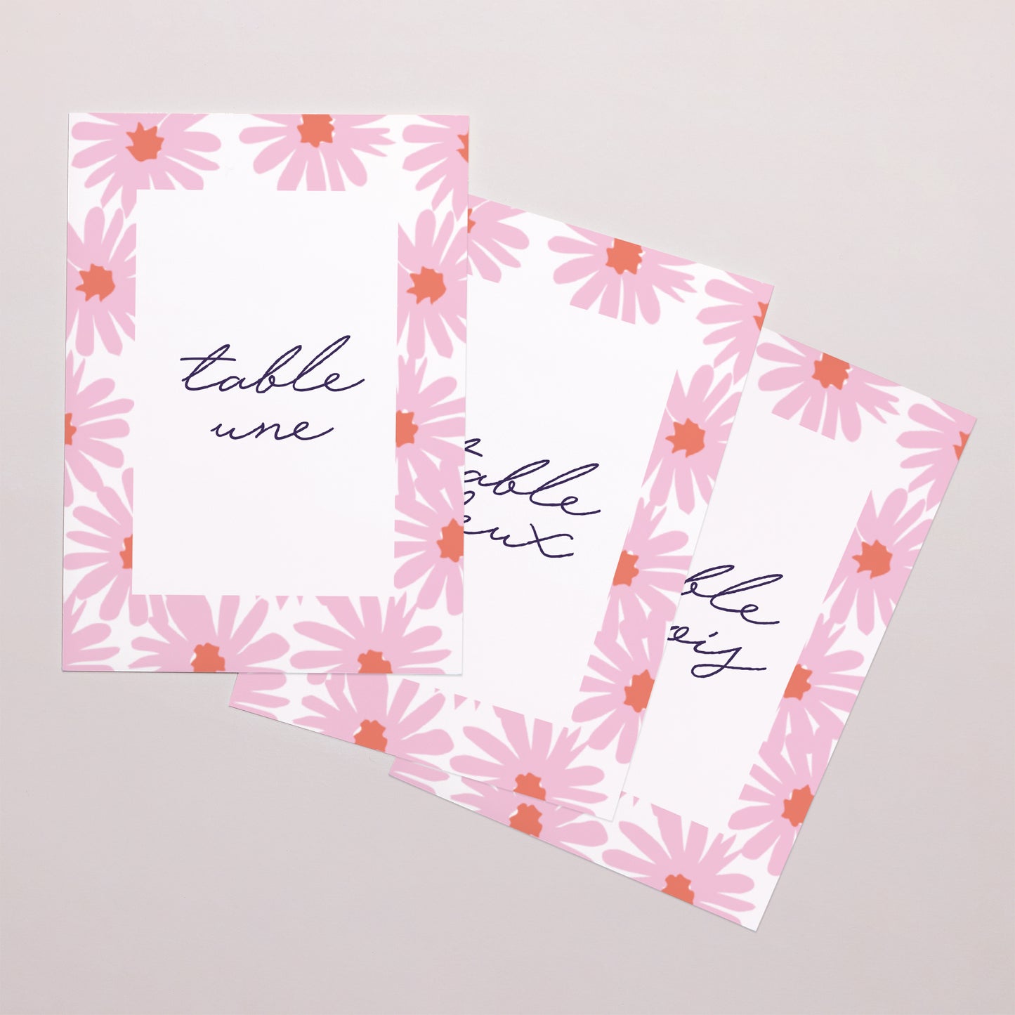 Marque table Mariage Rectangle Fleurs pop III photo N° 1