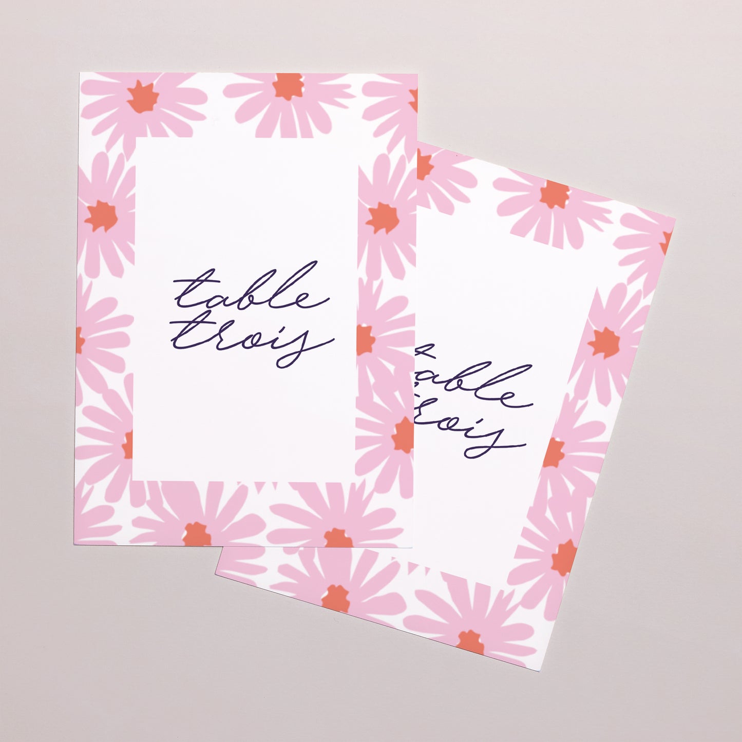 Marque table Mariage Rectangle Fleurs pop III photo N° 2