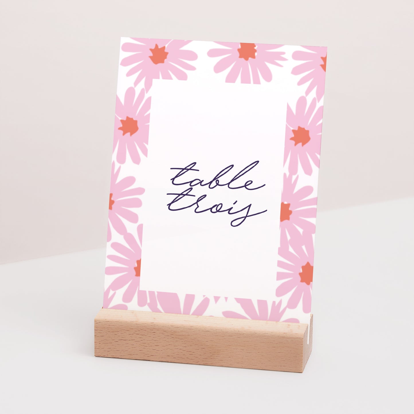 Marque table Mariage Rectangle Fleurs pop III photo N° 3