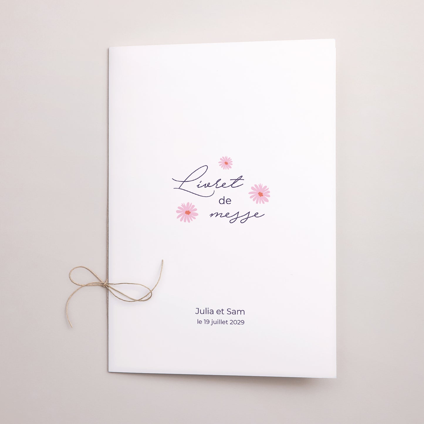 Livret de messe Mariage Double volet Fleurs pop III photo N° 1