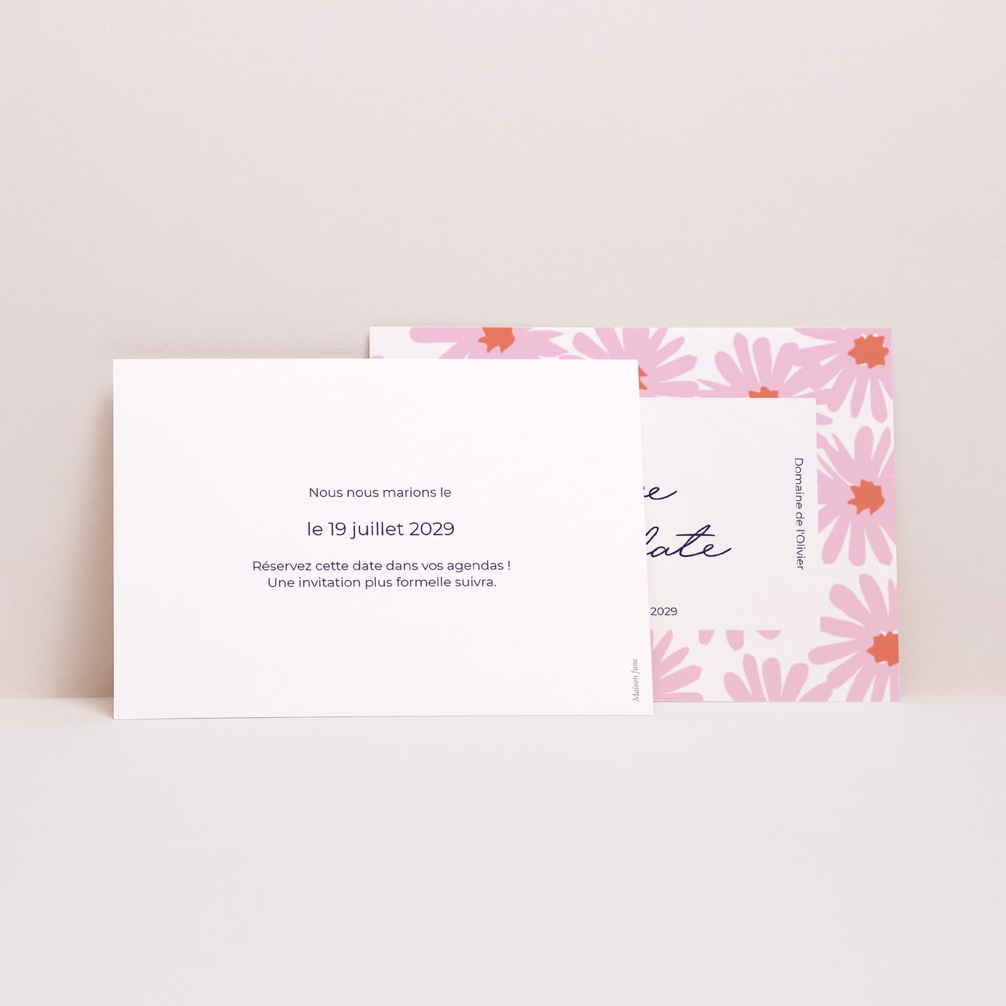Save the date Mariage Paysage Fleurs pop III photo N° 2