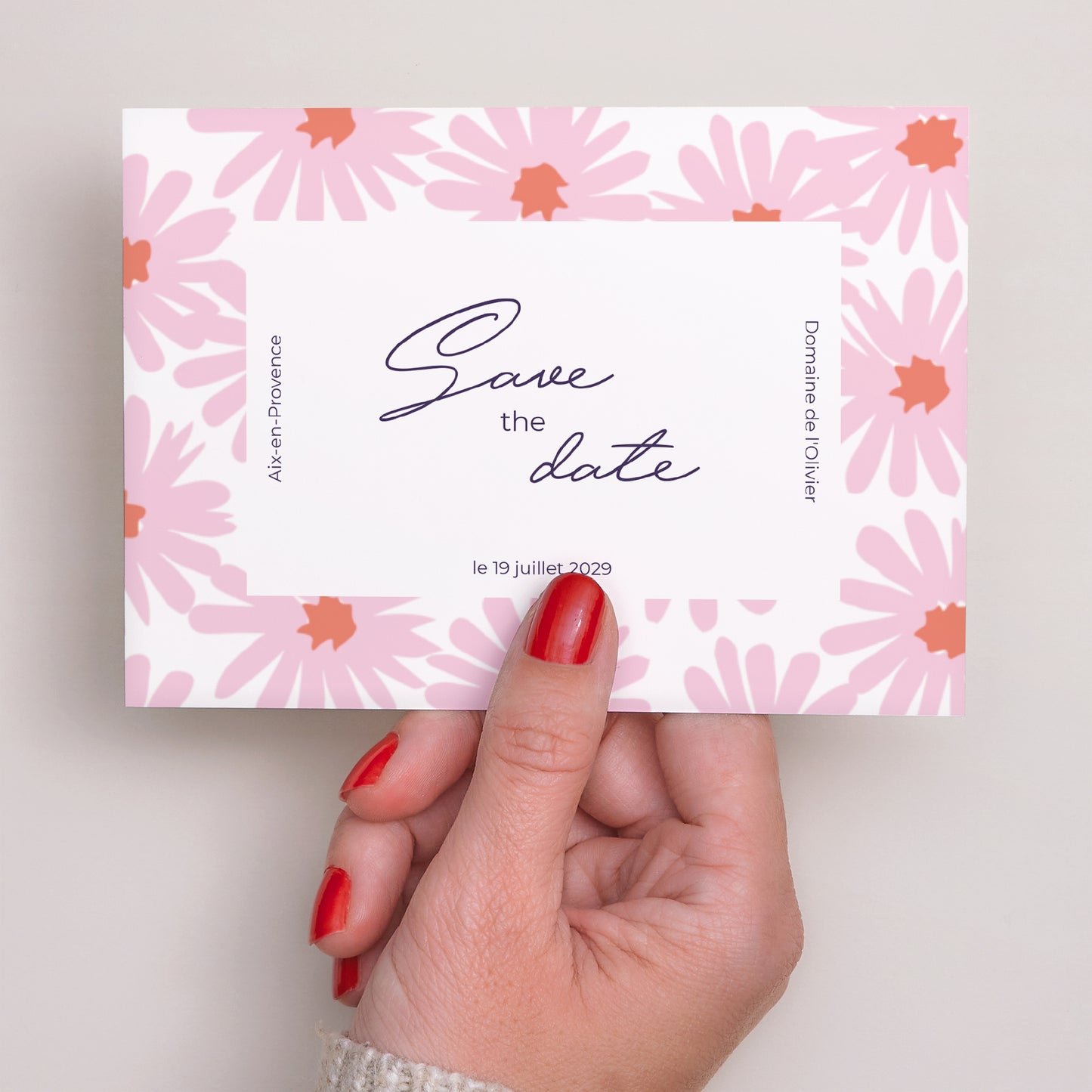 Save the date Mariage Paysage Fleurs pop III photo N° 3