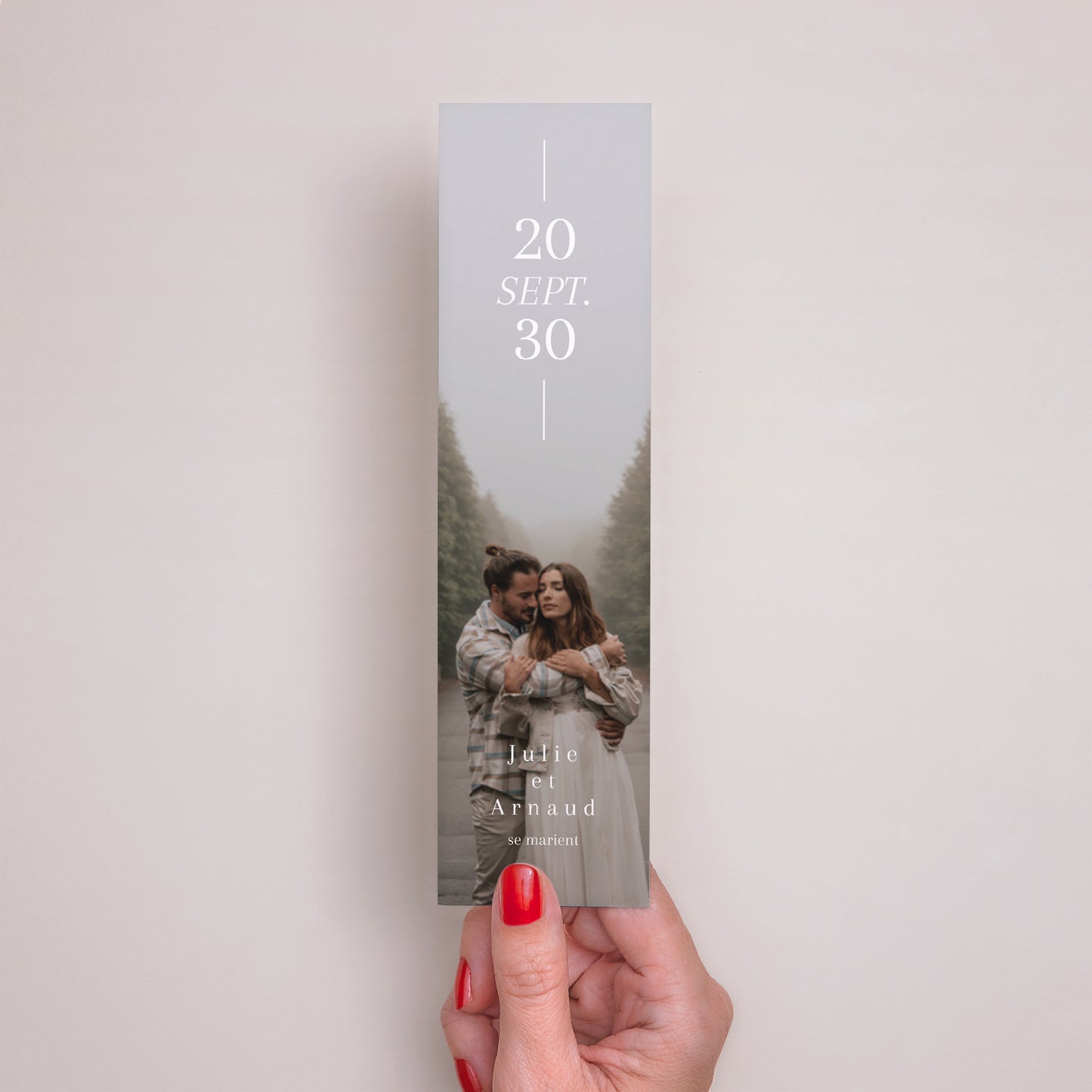 Save the date Mariage Marque-page Date et ligne photo N° 2