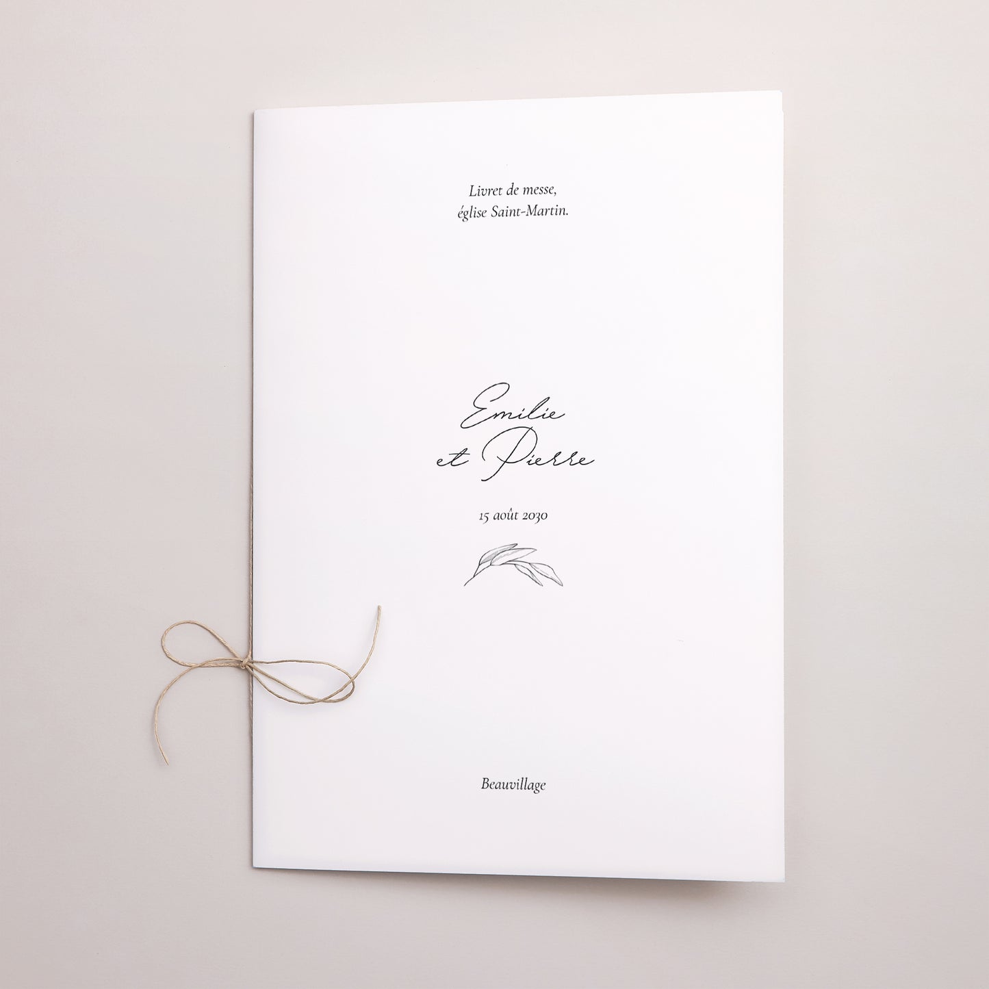 Livret de messe Mariage Double volet Maman et Papa branche photo N° 1