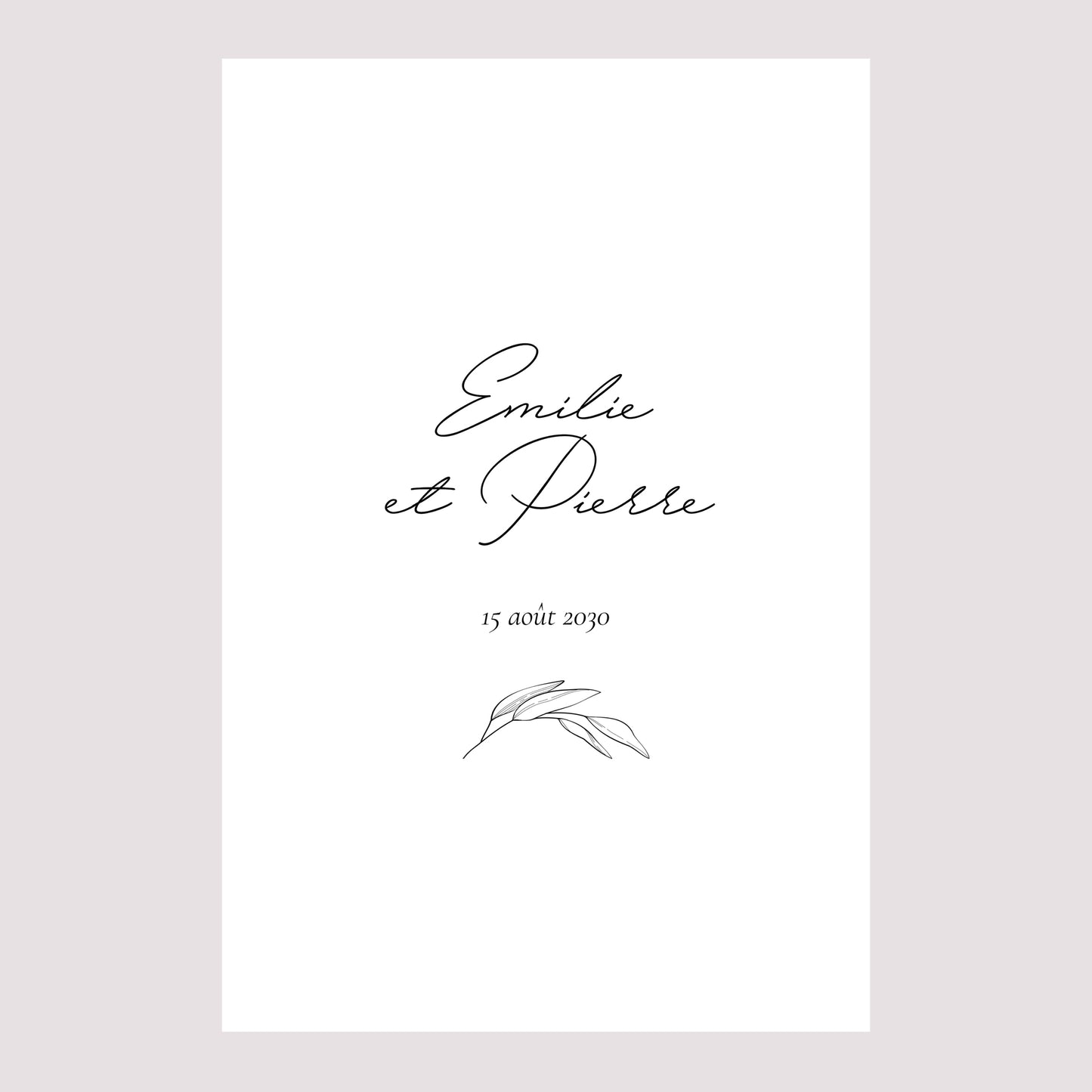 Panneau bienvenue Mariage Portrait 60 x 90 cm Maman et Papa branche photo N° 2