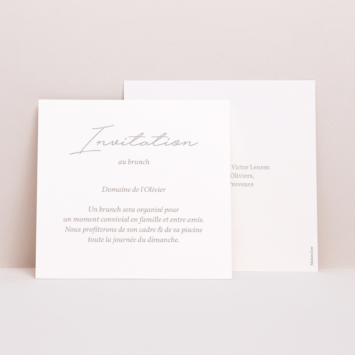 Invitations Mariage Carré Typo script photo II photo N° 1