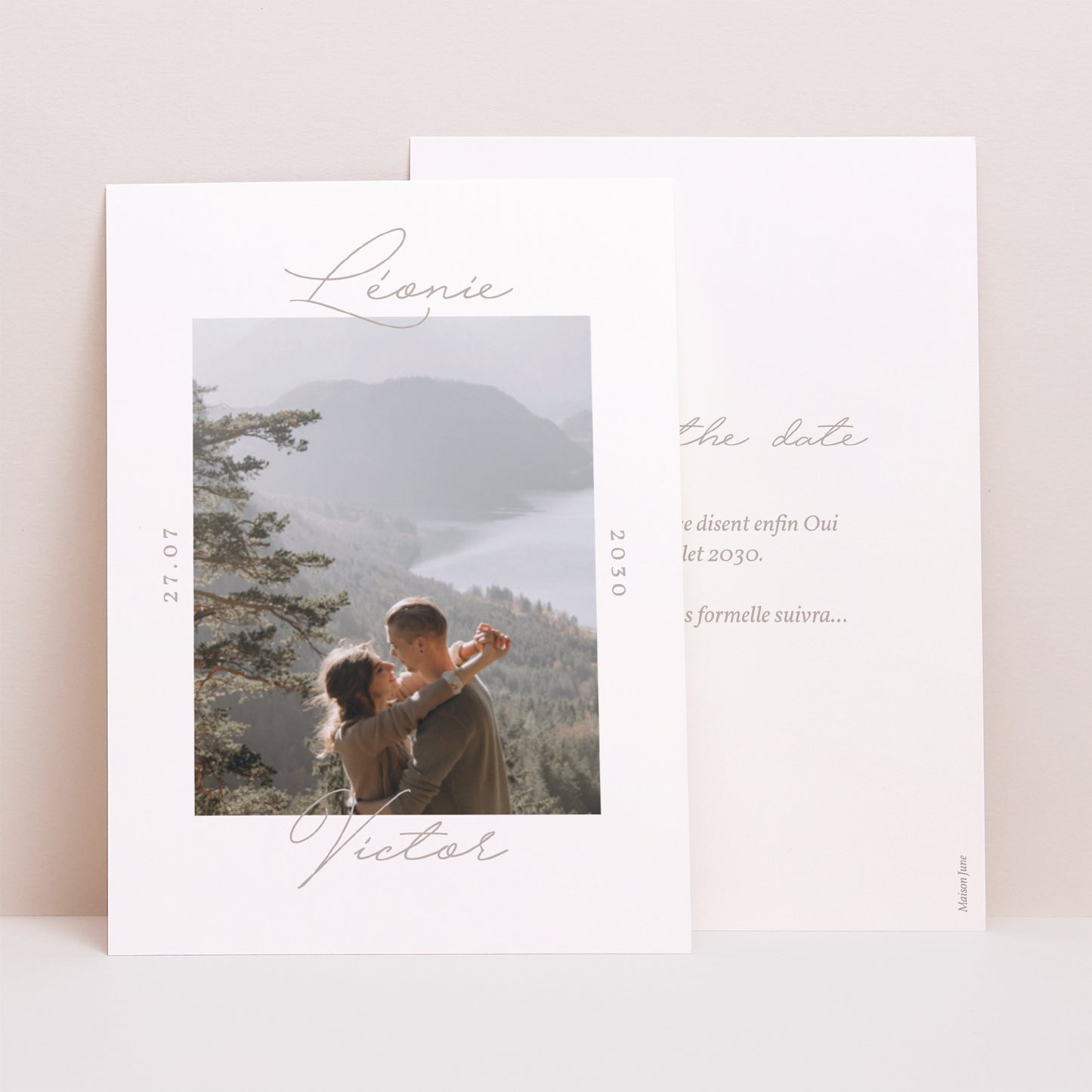 Save the date Mariage Portrait Typo script photo II photo N° 1