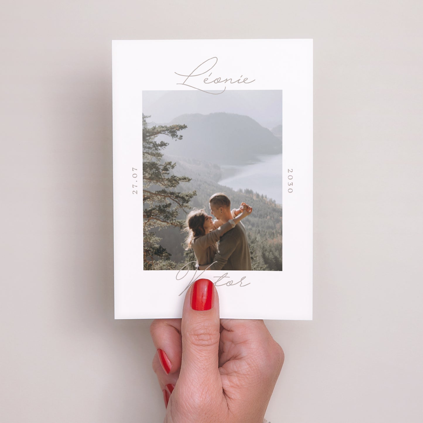 Save the date Mariage Portrait Typo script photo II photo N° 2