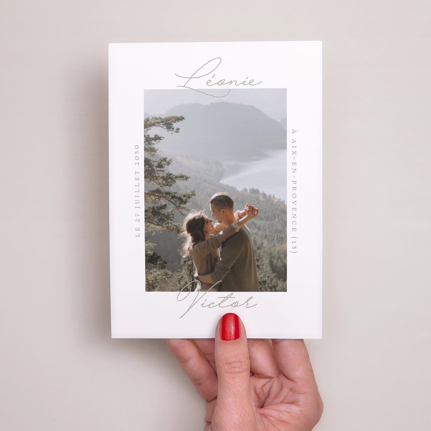 Faire-part Mariage Portrait Typo script photo II photo N° 2