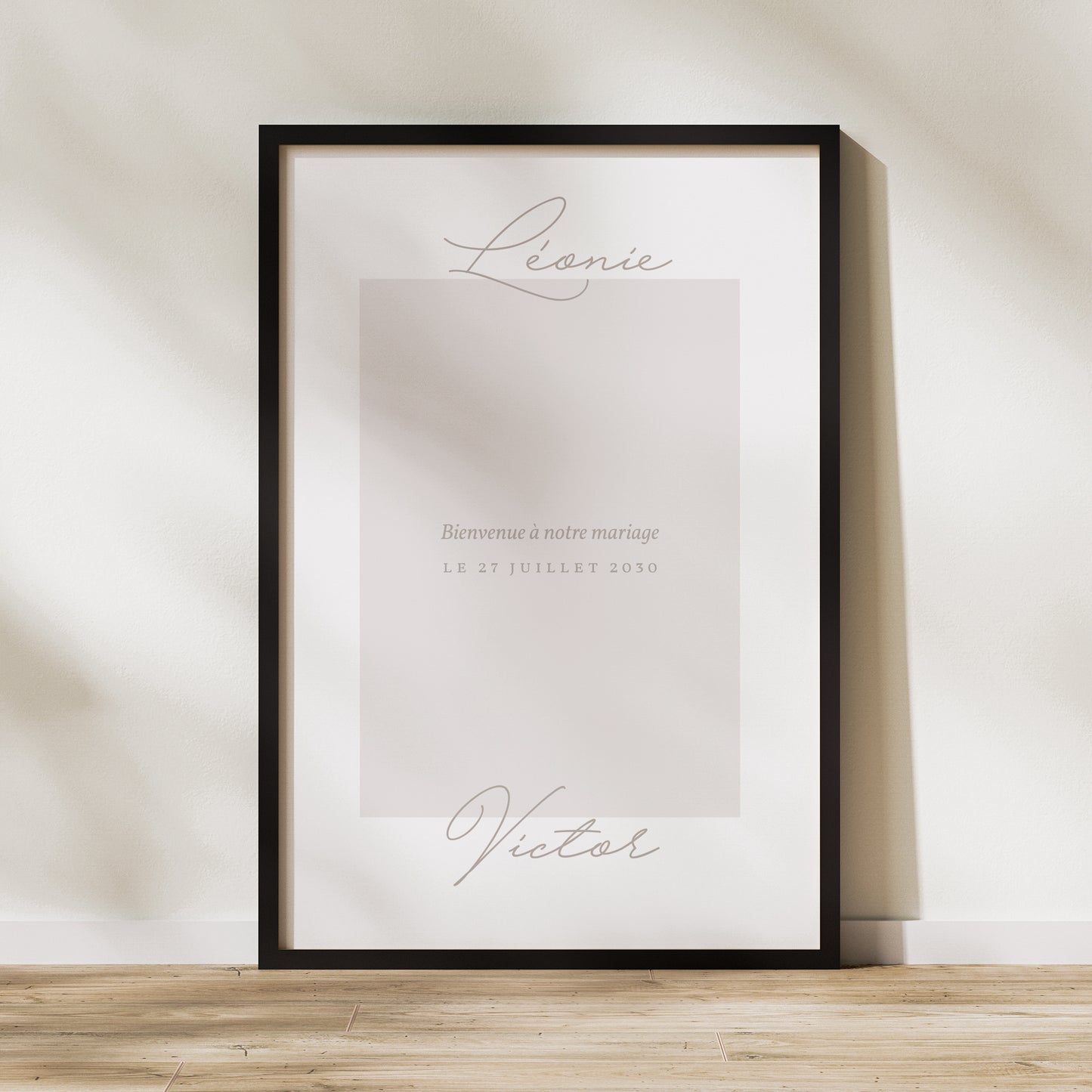 Panneau bienvenue Mariage Portrait 60 x 90 cm Typo script photo II photo N° 1
