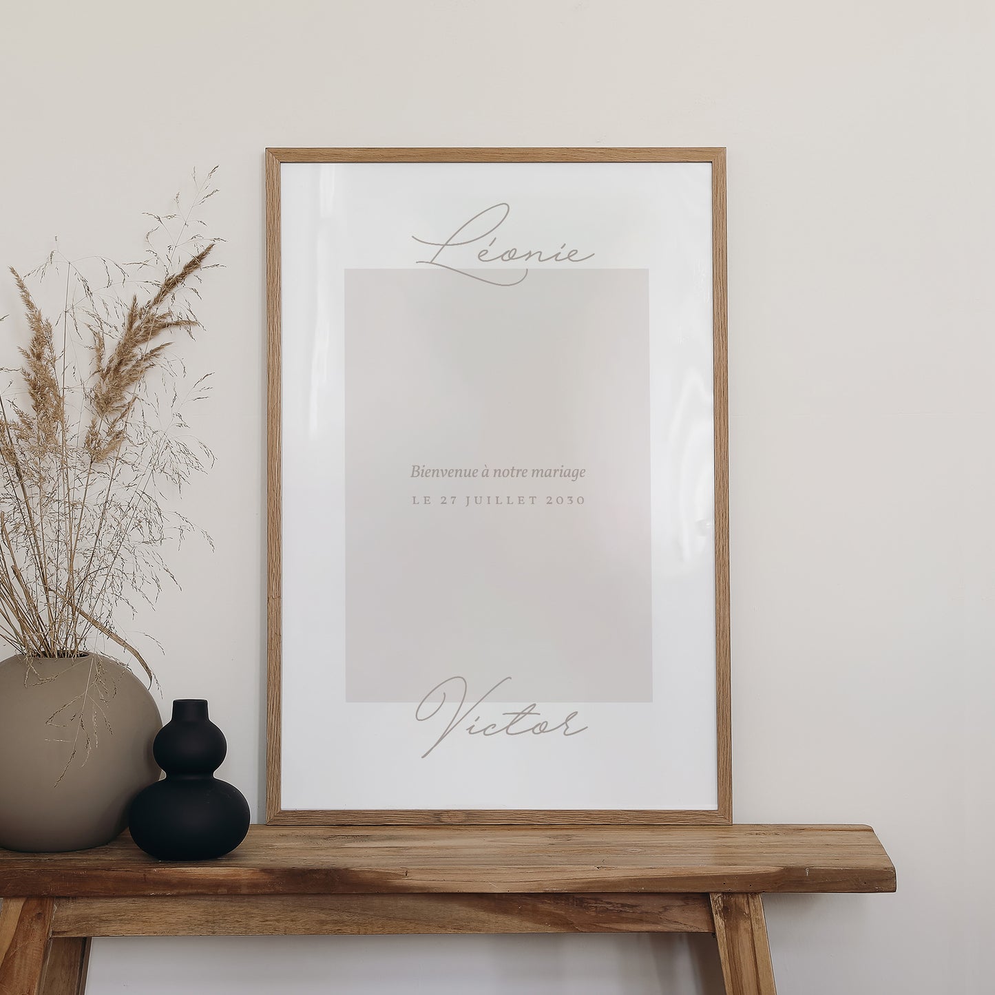 Panneau bienvenue Mariage Portrait 60 x 90 cm Typo script photo II photo N° 2