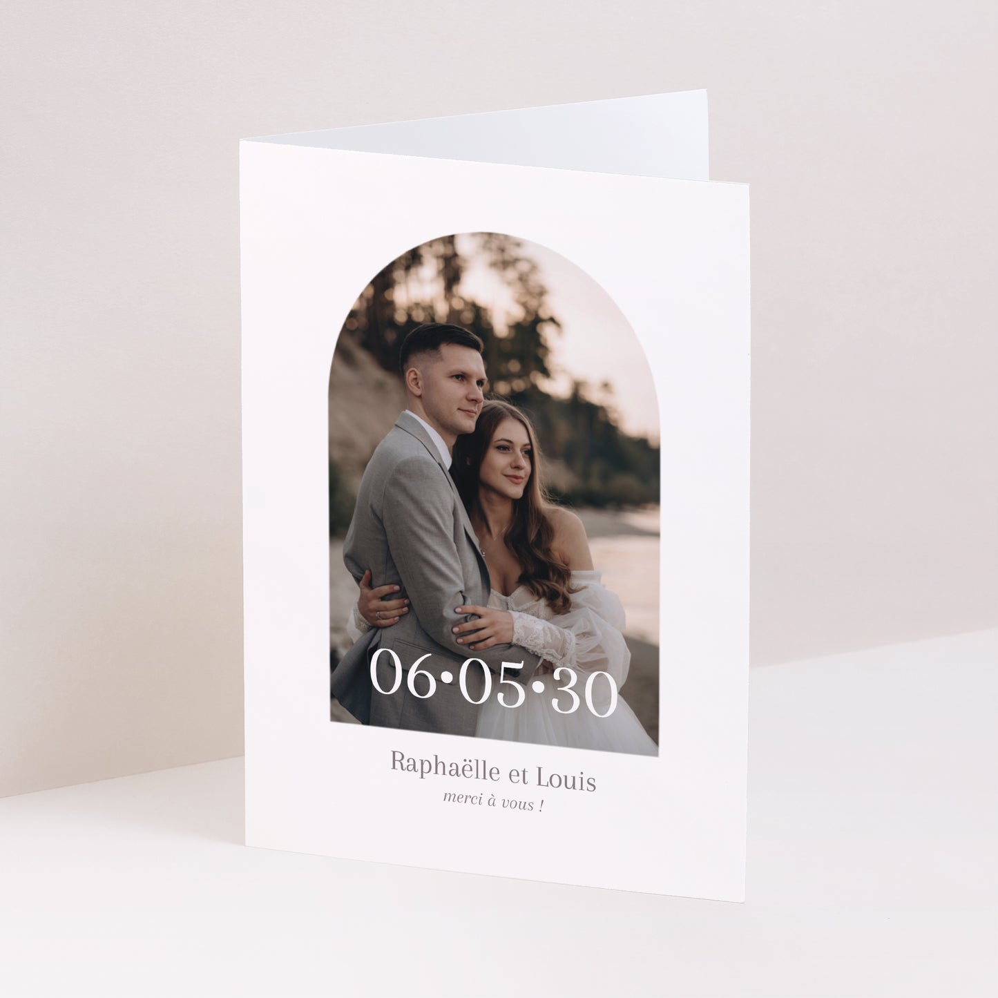 Remerciements Mariage Portrait double volet Maman et Papa se marient photo N° 1
