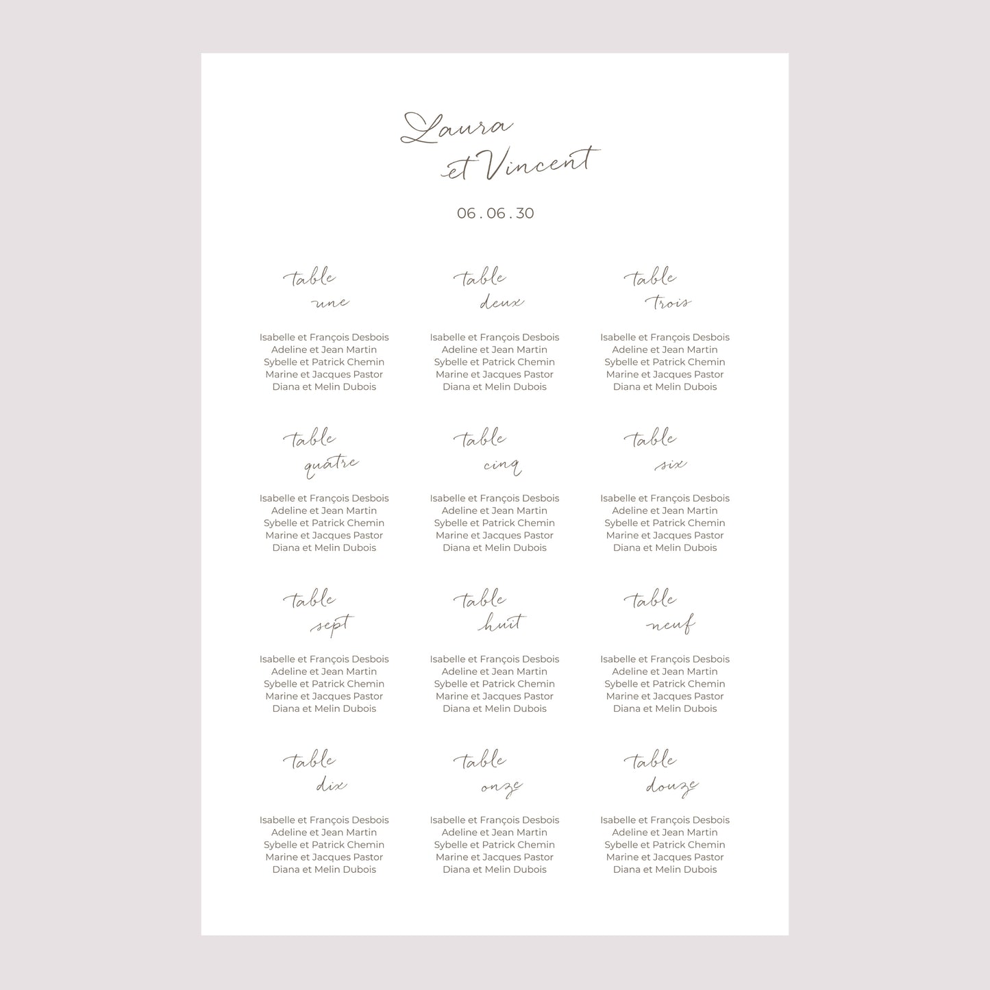 Plan de table Mariage Portrait 60 x 90 cm Maman et Papa se marient II photo N° 2