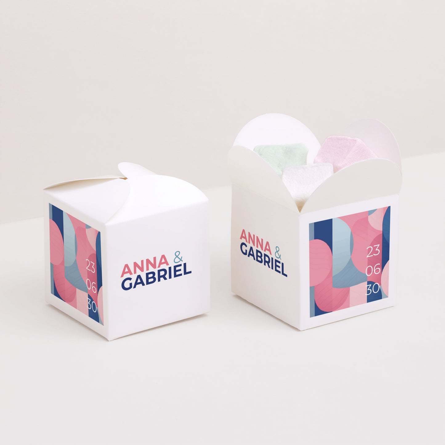 Boîte à dragées Mariage Ouverture papillon Pink & Blue photo N° 2