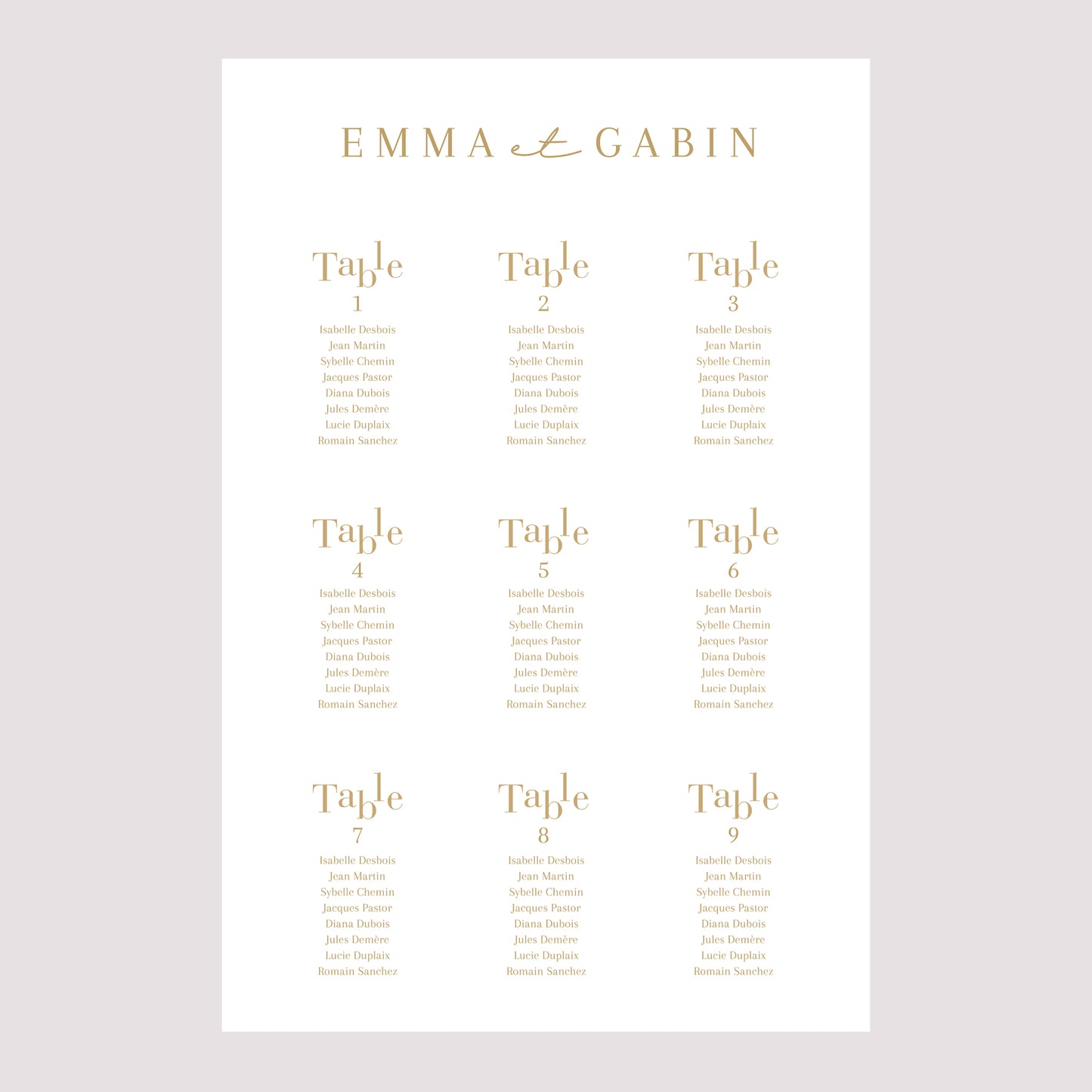 Plan de table Mariage Portrait 60 x 90 cm On se marie II photo N° 2