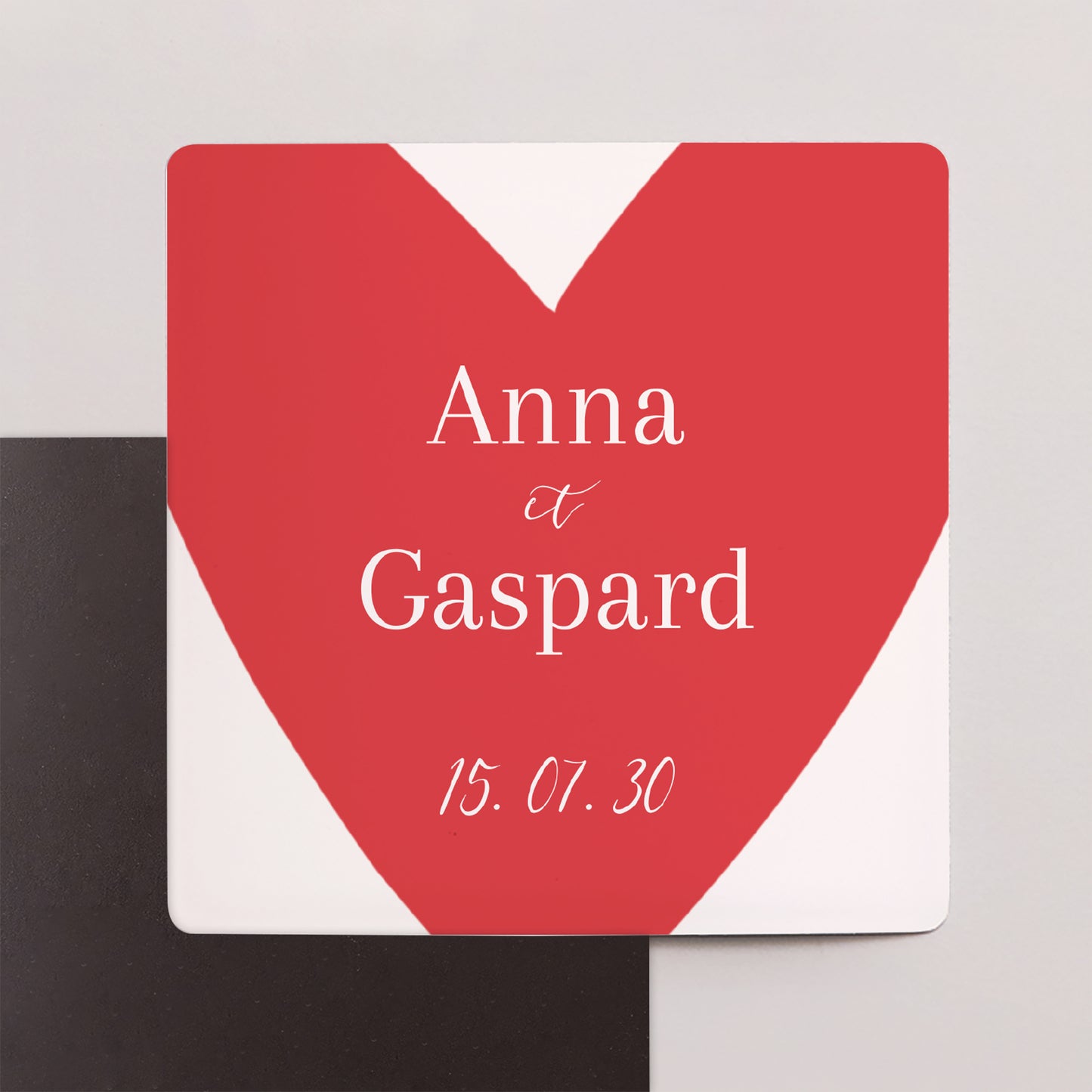 Save the date Mariage Lot de 9, magnétique coeur sur toi photo N° 1
