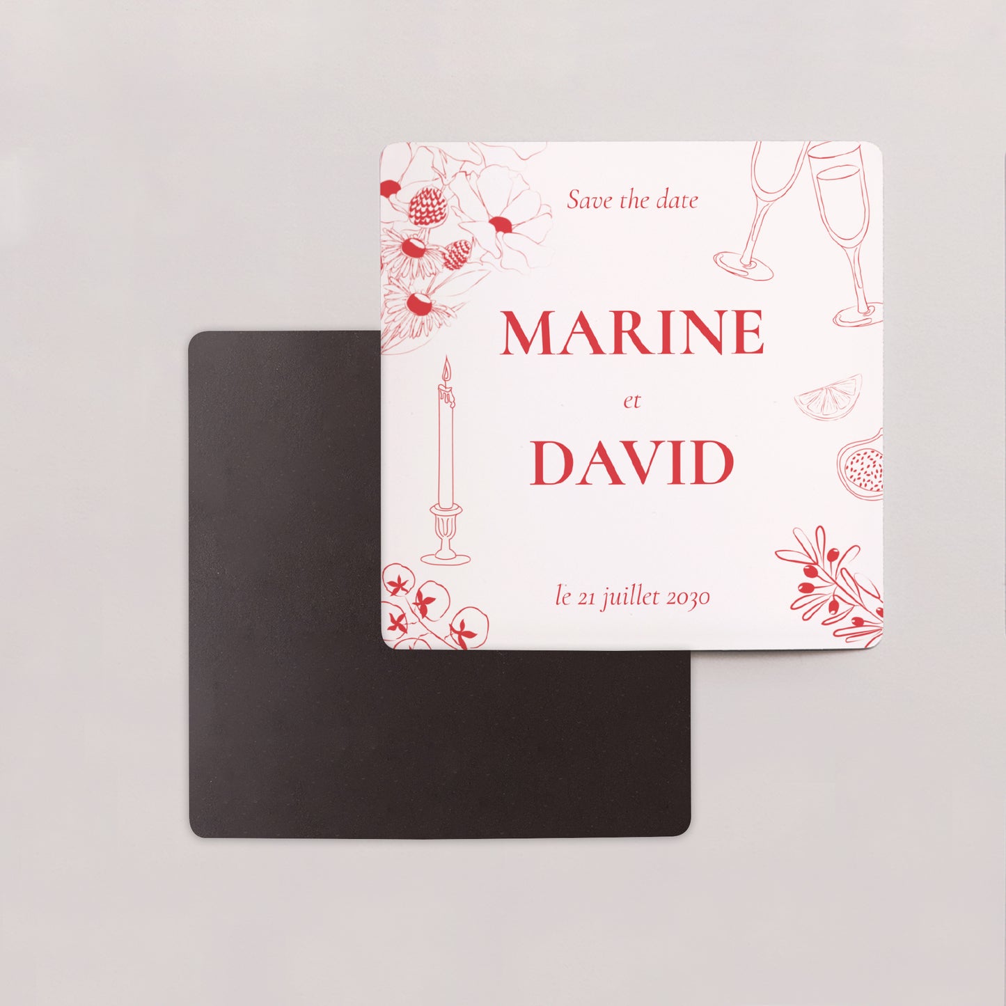 Save the date Mariage Lot de 9, magnétique Be our guest ! photo N° 2