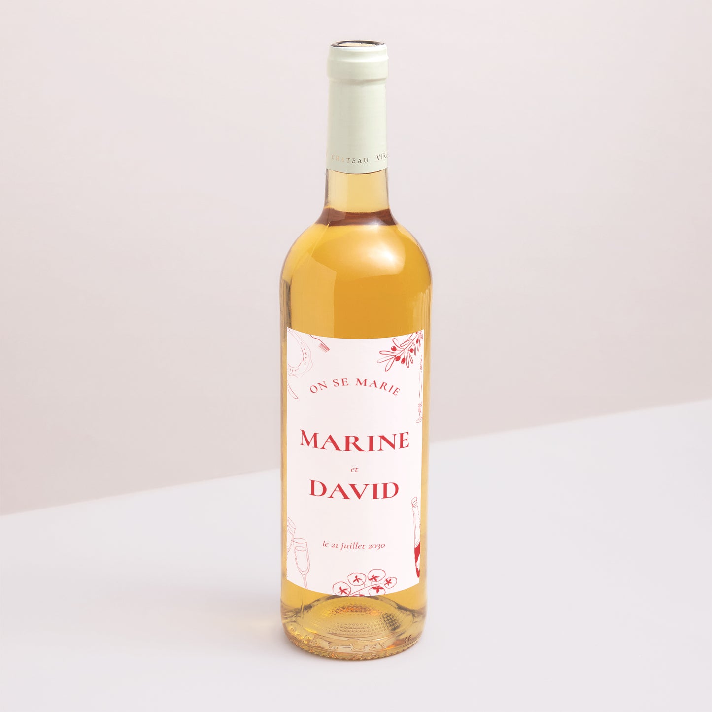 Etiquette bouteille Mariage Portrait Be our guest ! photo N° 1