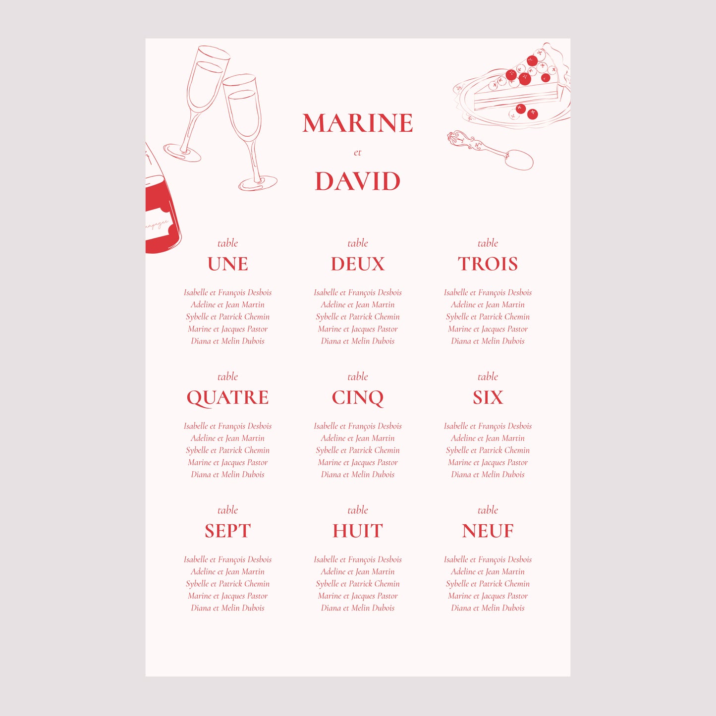 Plan de table Mariage Portrait Be our guest ! photo N° 2