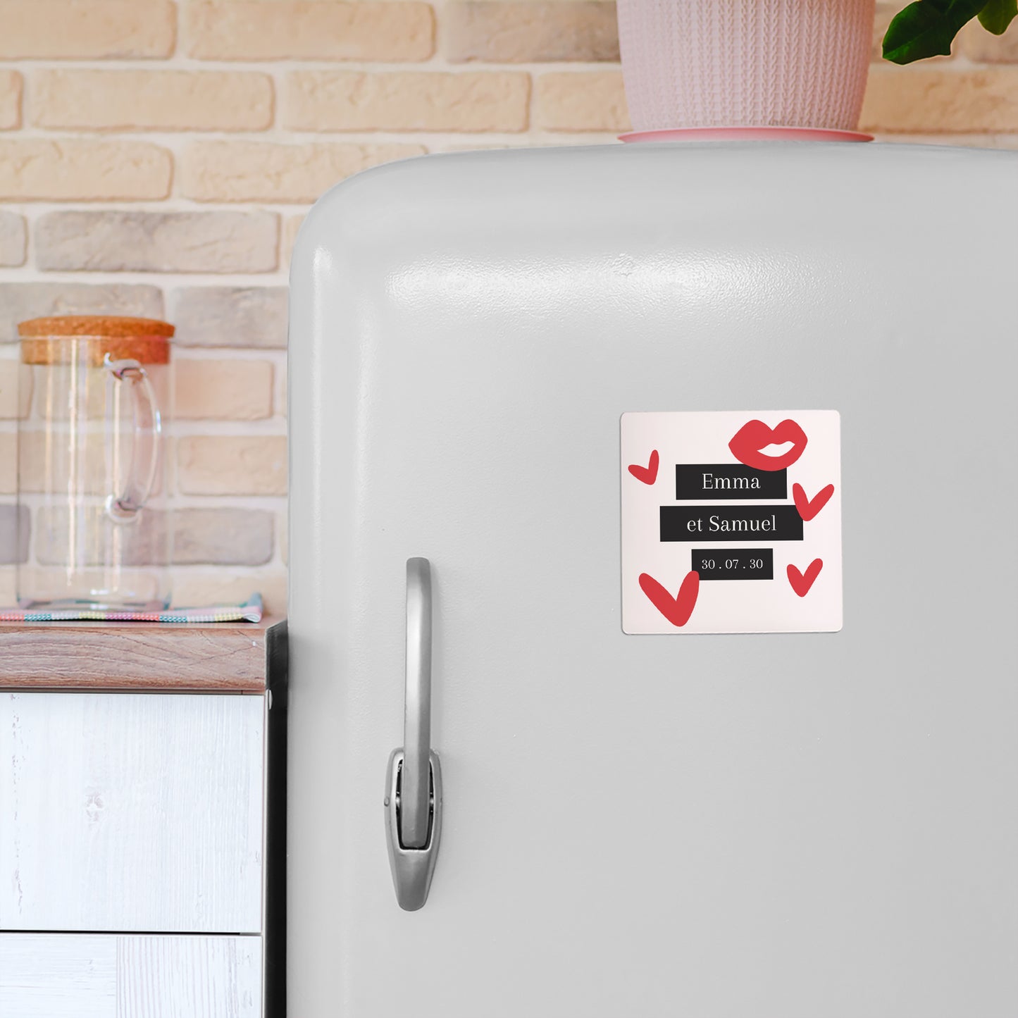Save the date Mariage Lot de 9, magnétique Bisous full of LOVE photo N° 4