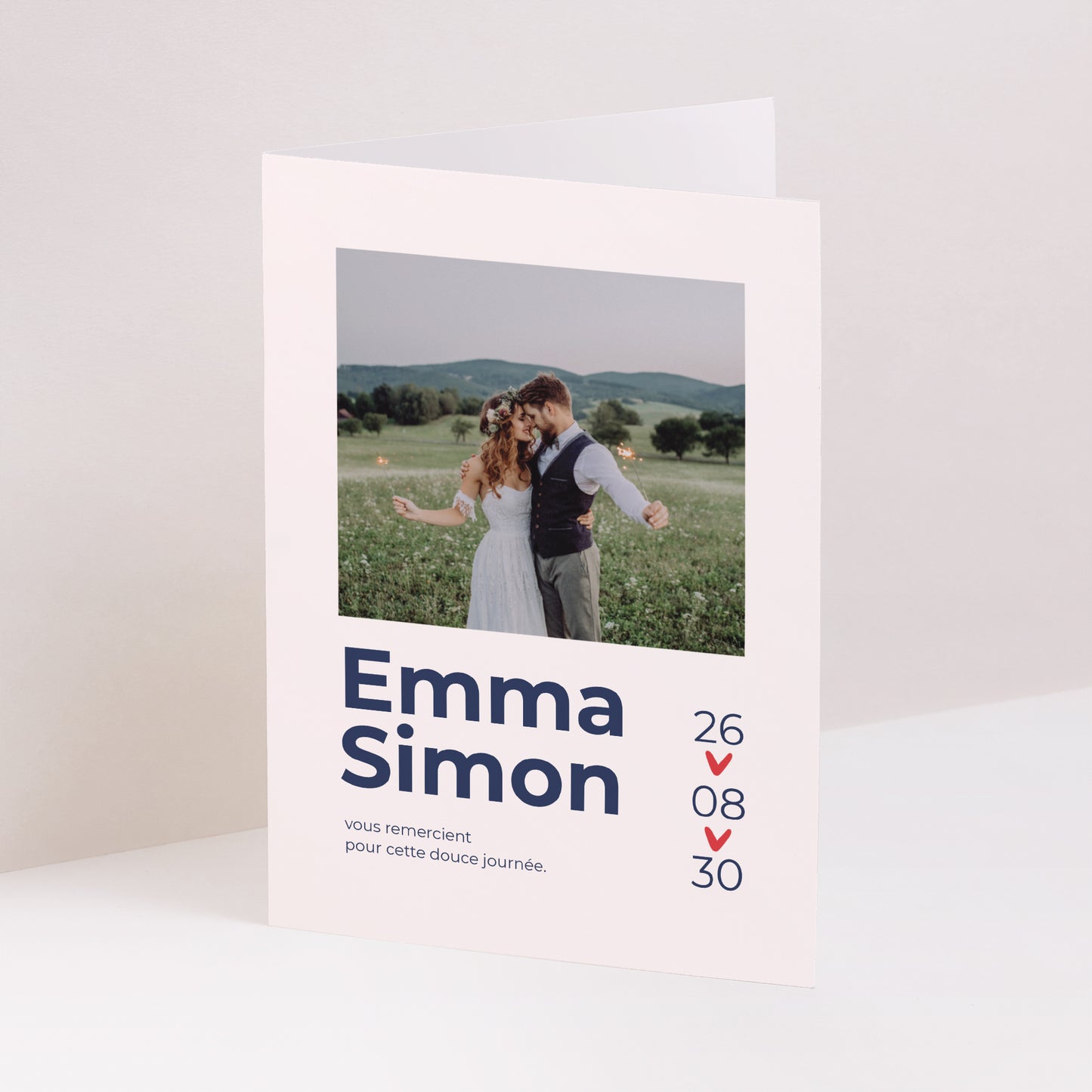 Remerciements Mariage Portrait double volet Que du Love photo N° 1